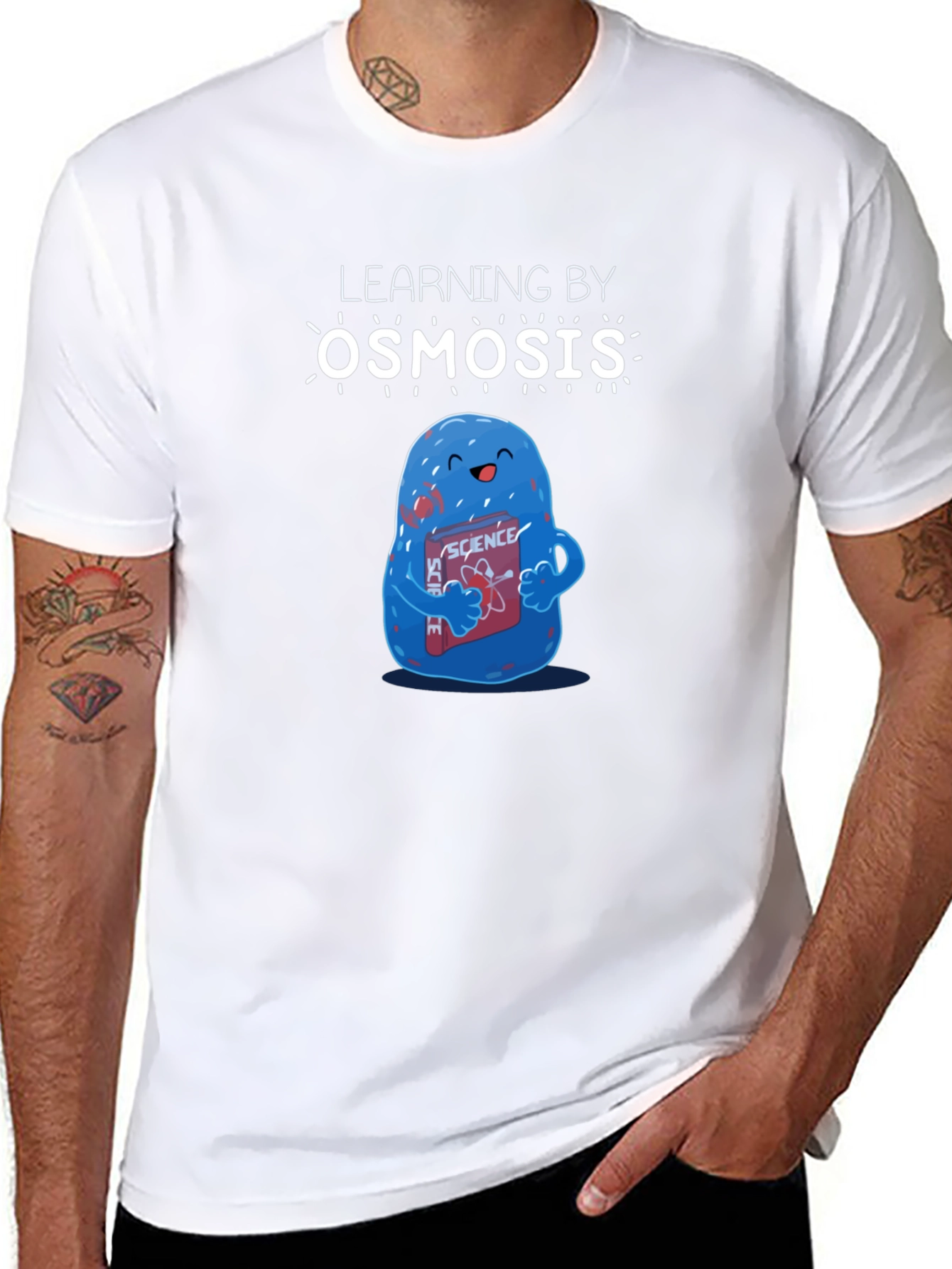 Black Learning by Osmosis Science T-Shirt view 8