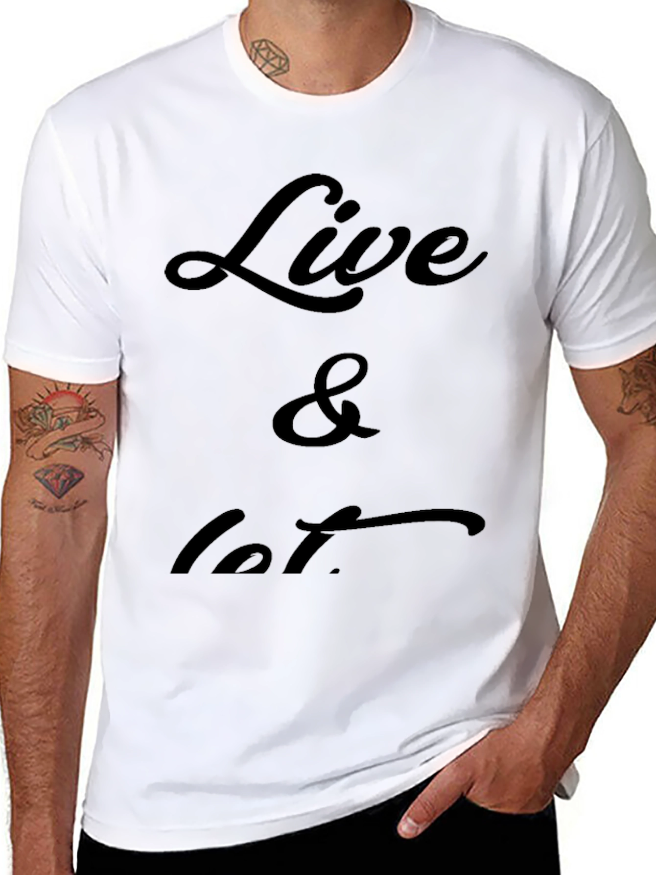 Black Live & Let T-Shirt - Black Casual Tee view 8