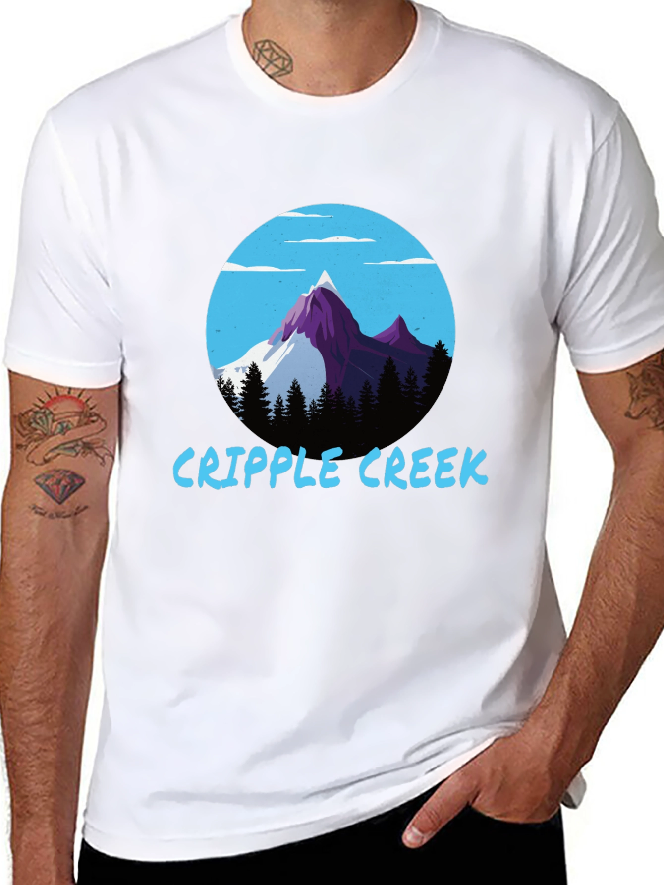 Black Cripple Creek Graphic Tee - Mountain Scene view 8