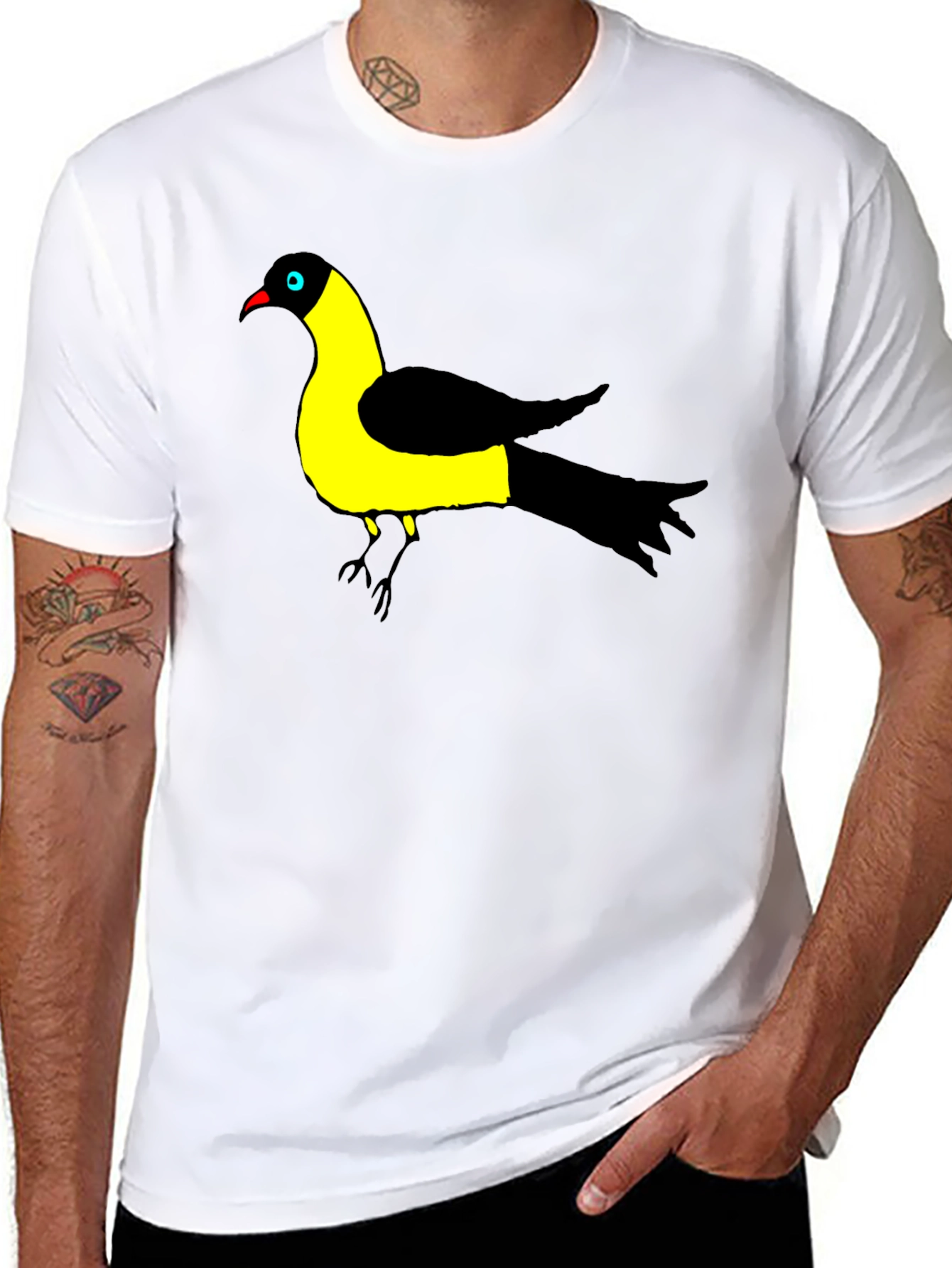 Black Bird of Paradise Graphic Black T-Shirt view 8