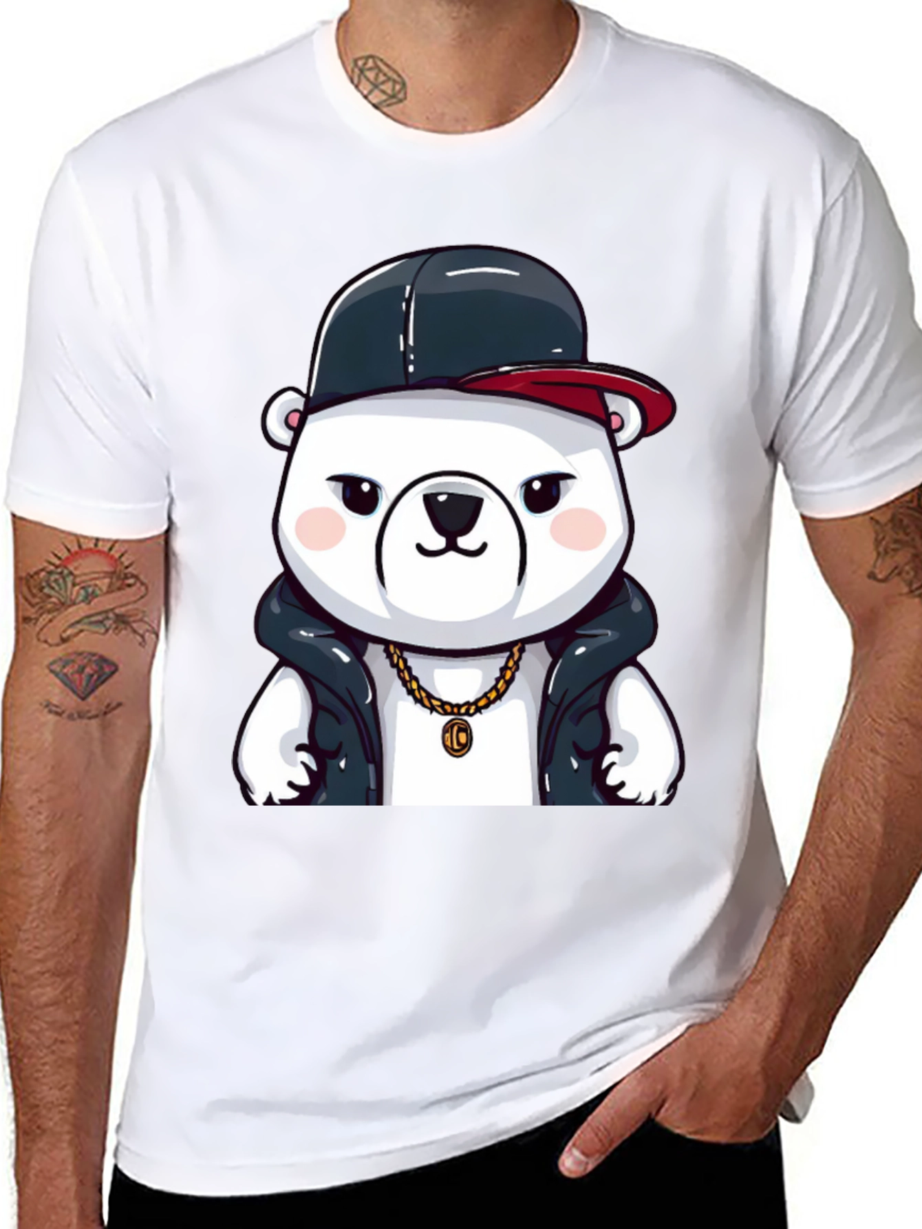 Black Cool Bear T-Shirt - Black view 8