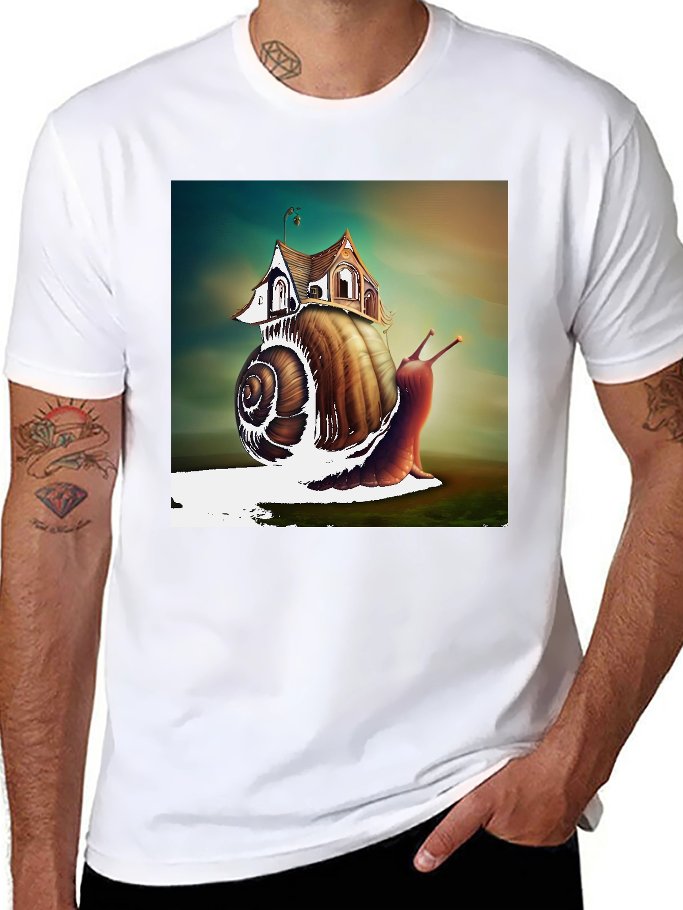 Black Snail House Graphic Tee - Unique Design view 8