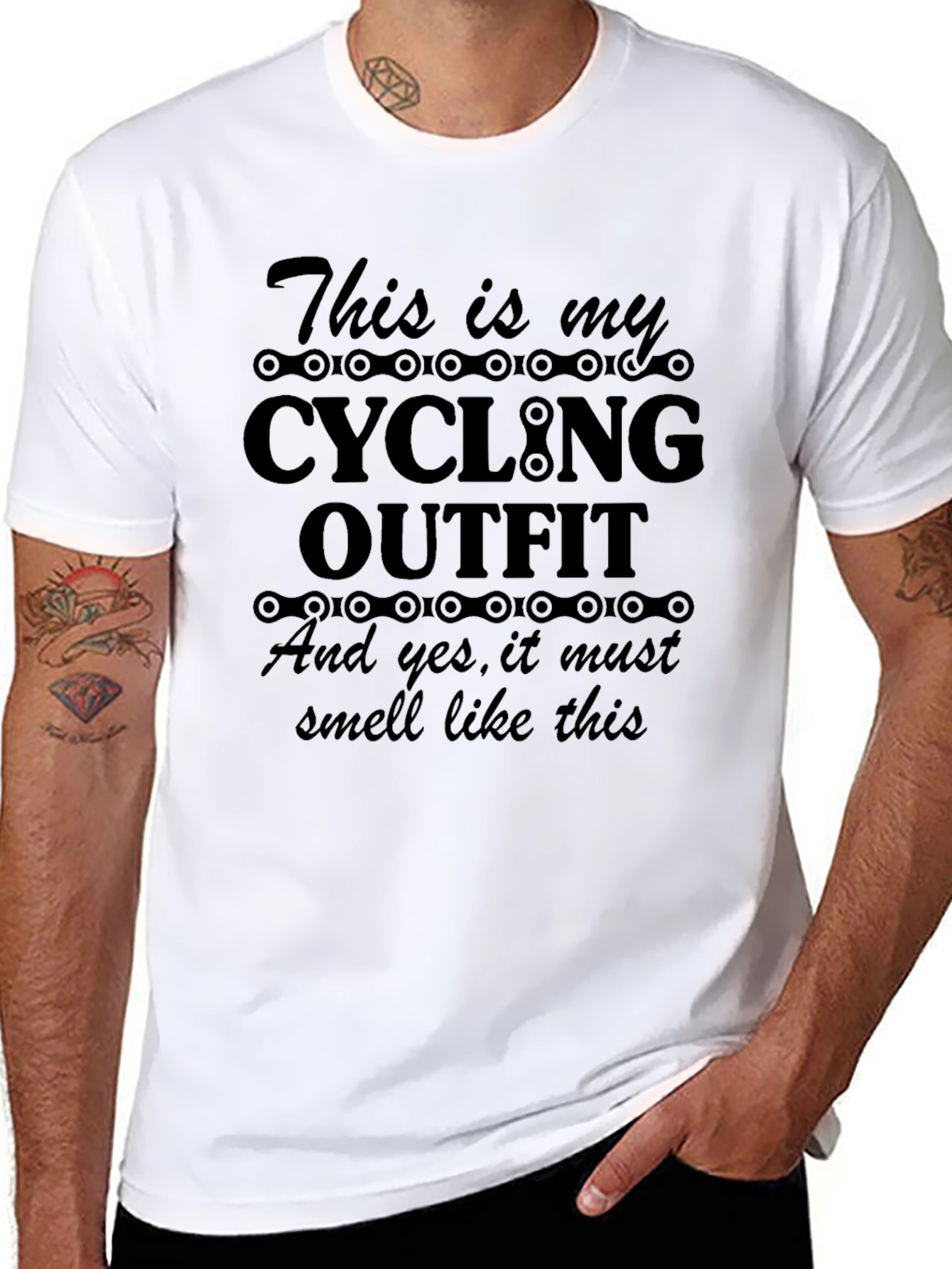 Black Cycling Outfit T-Shirt - Funny Bike Rider Tee view 8
