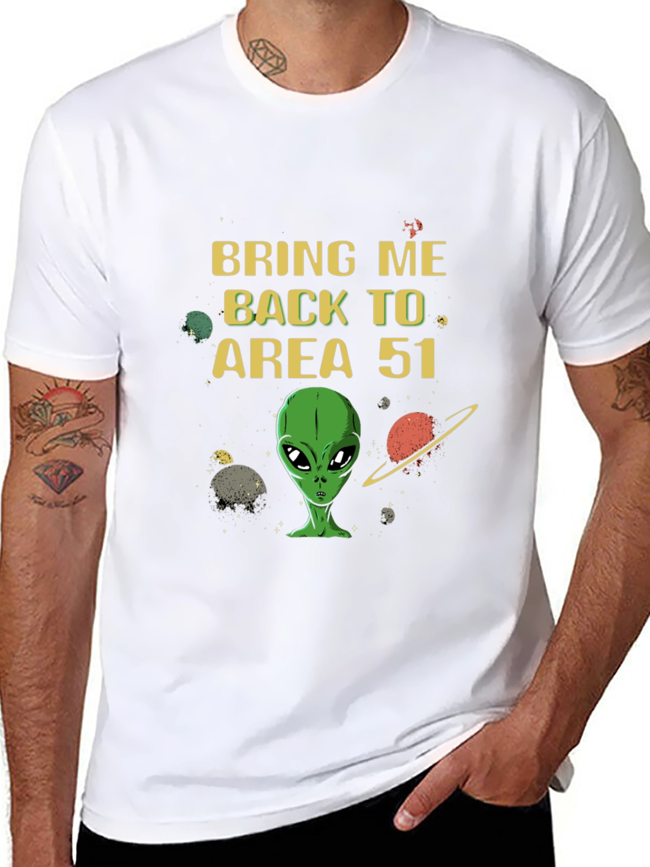 Black Bring Me Back to Area 51 T-Shirt view 8