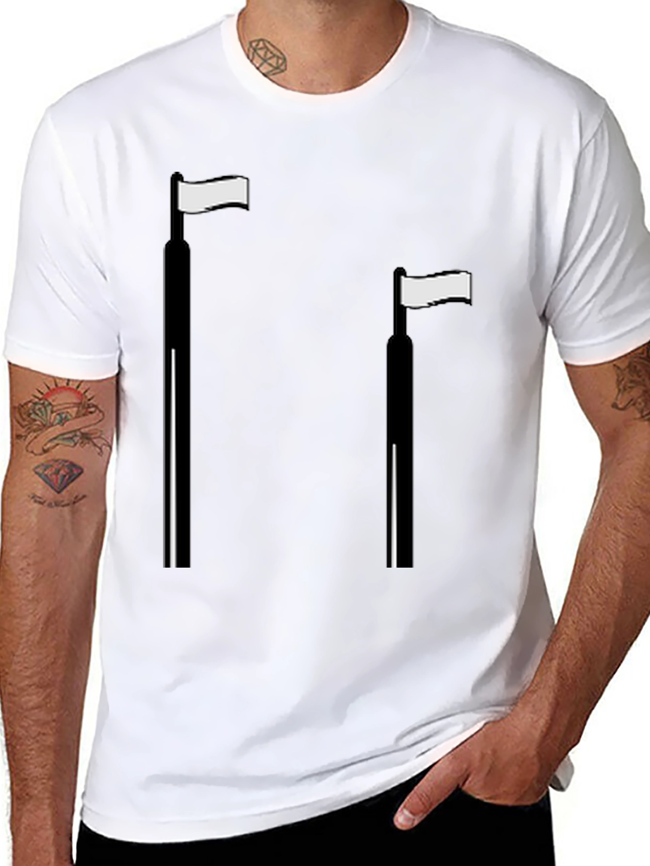 Black Minimalist Flag T-Shirt - Casual Style view 8