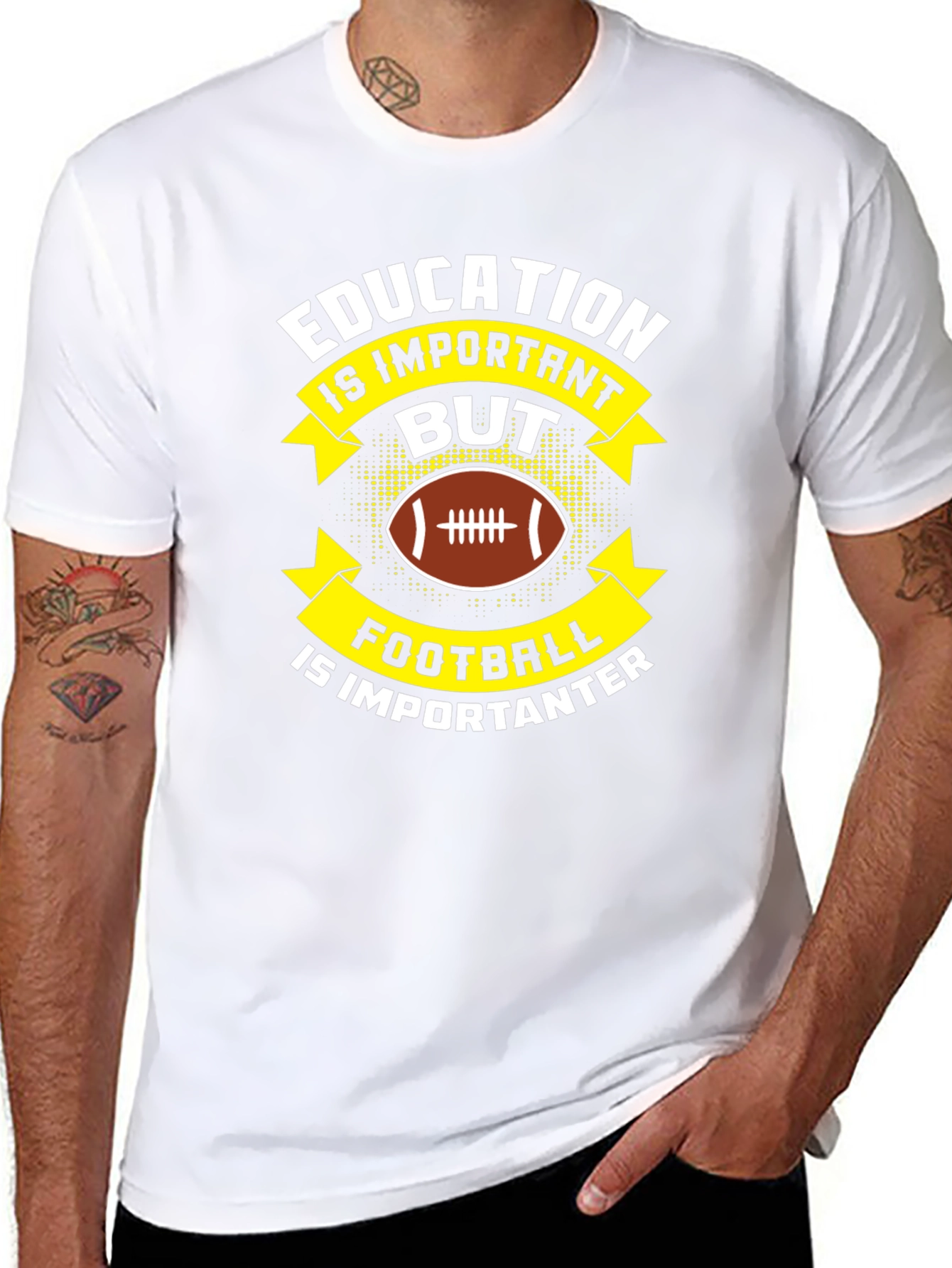 Black Education vs Football T-Shirt view 8