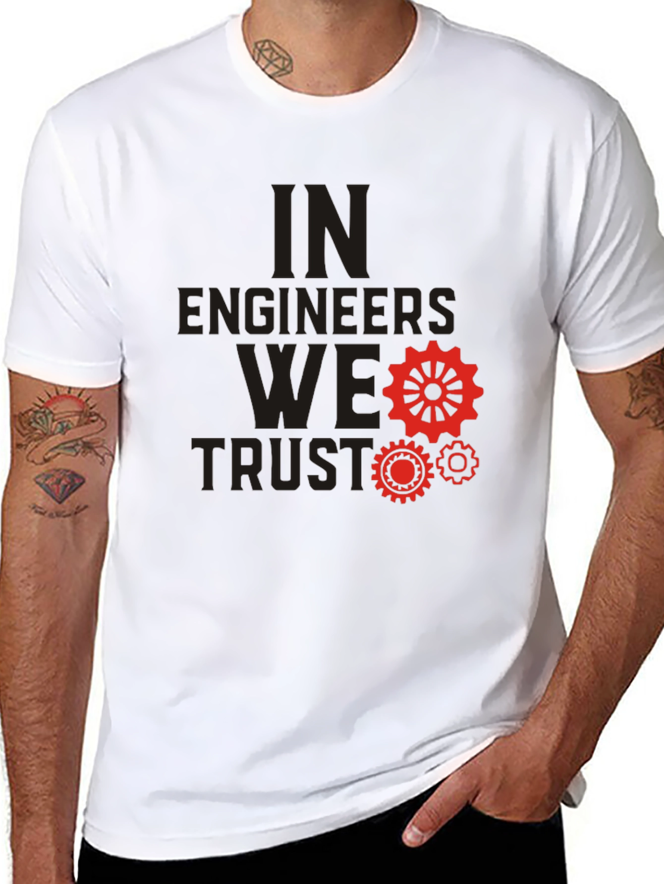 Black In Engineers We Trust Black T-Shirt view 8