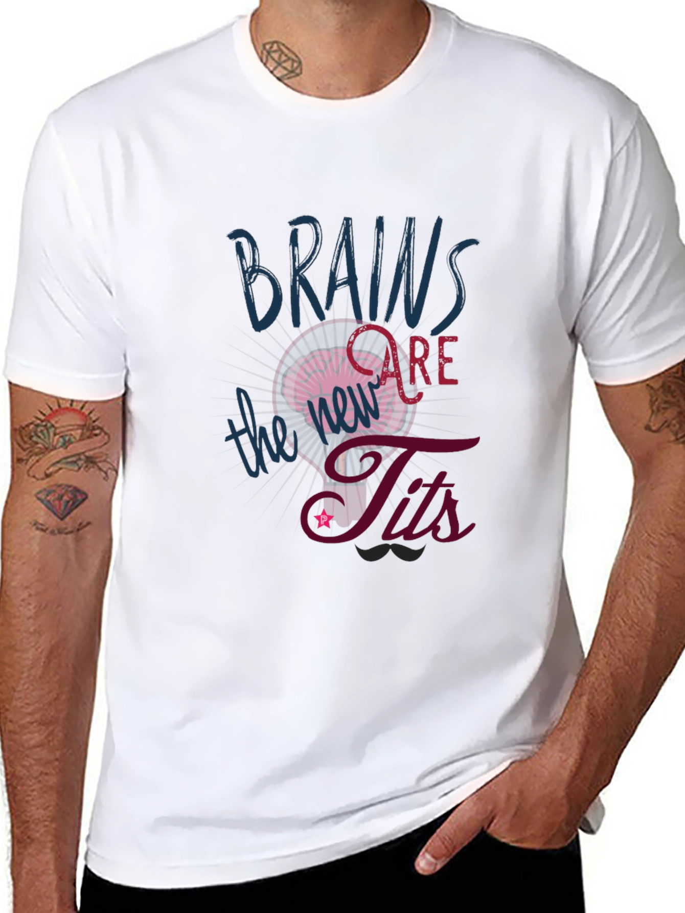 Black Brains Are The Tits Graphic Tee view 8