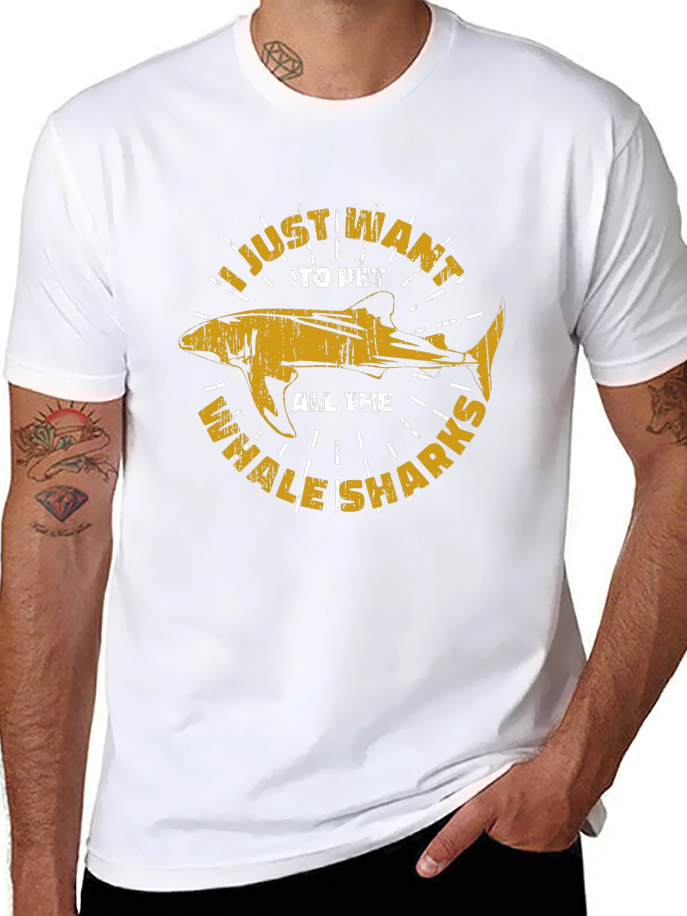 Black I Just Want to Pet All the Whale Sharks Graphic T-Shirt view 8