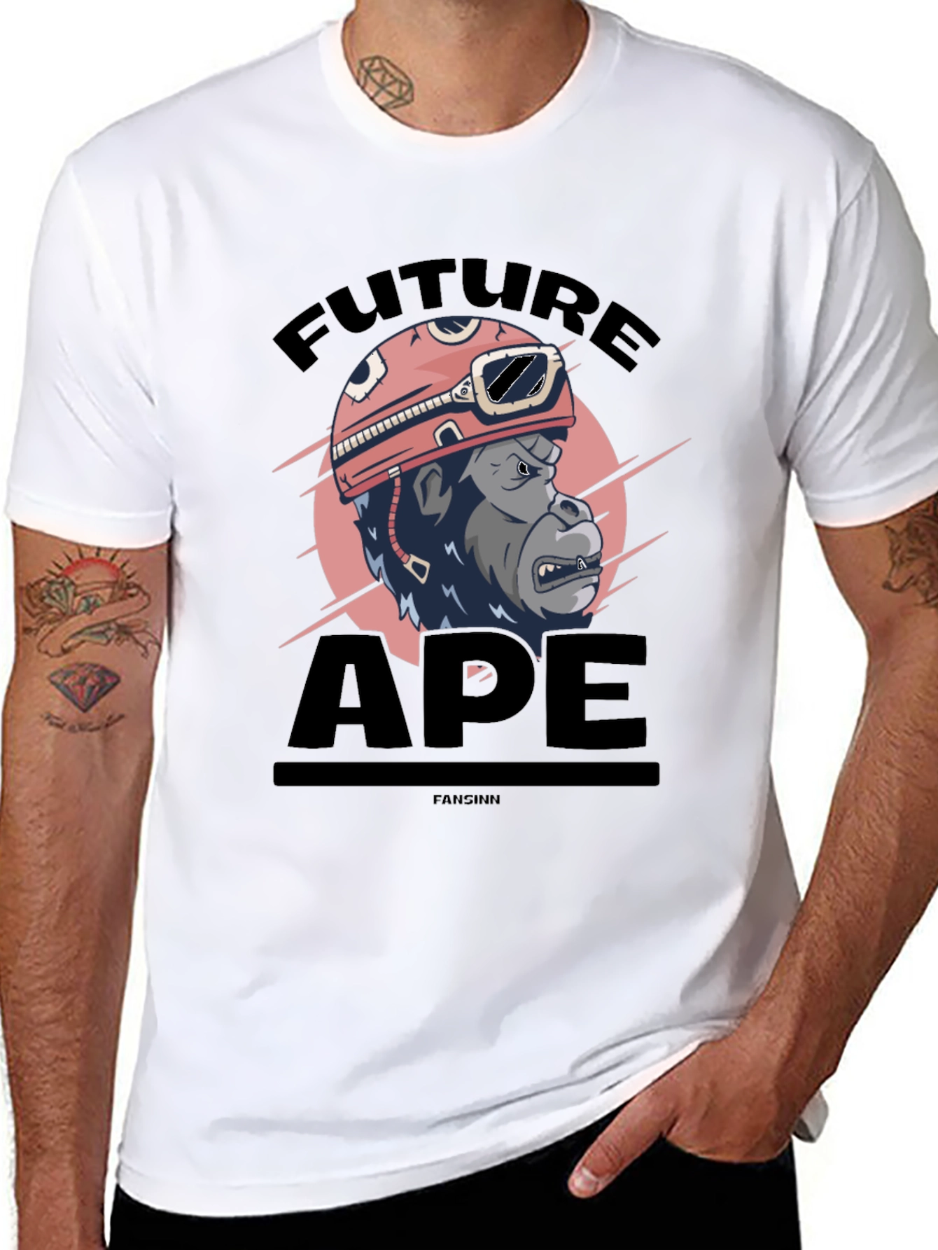 Black Future Ape Graphic T-Shirt - Black view 8