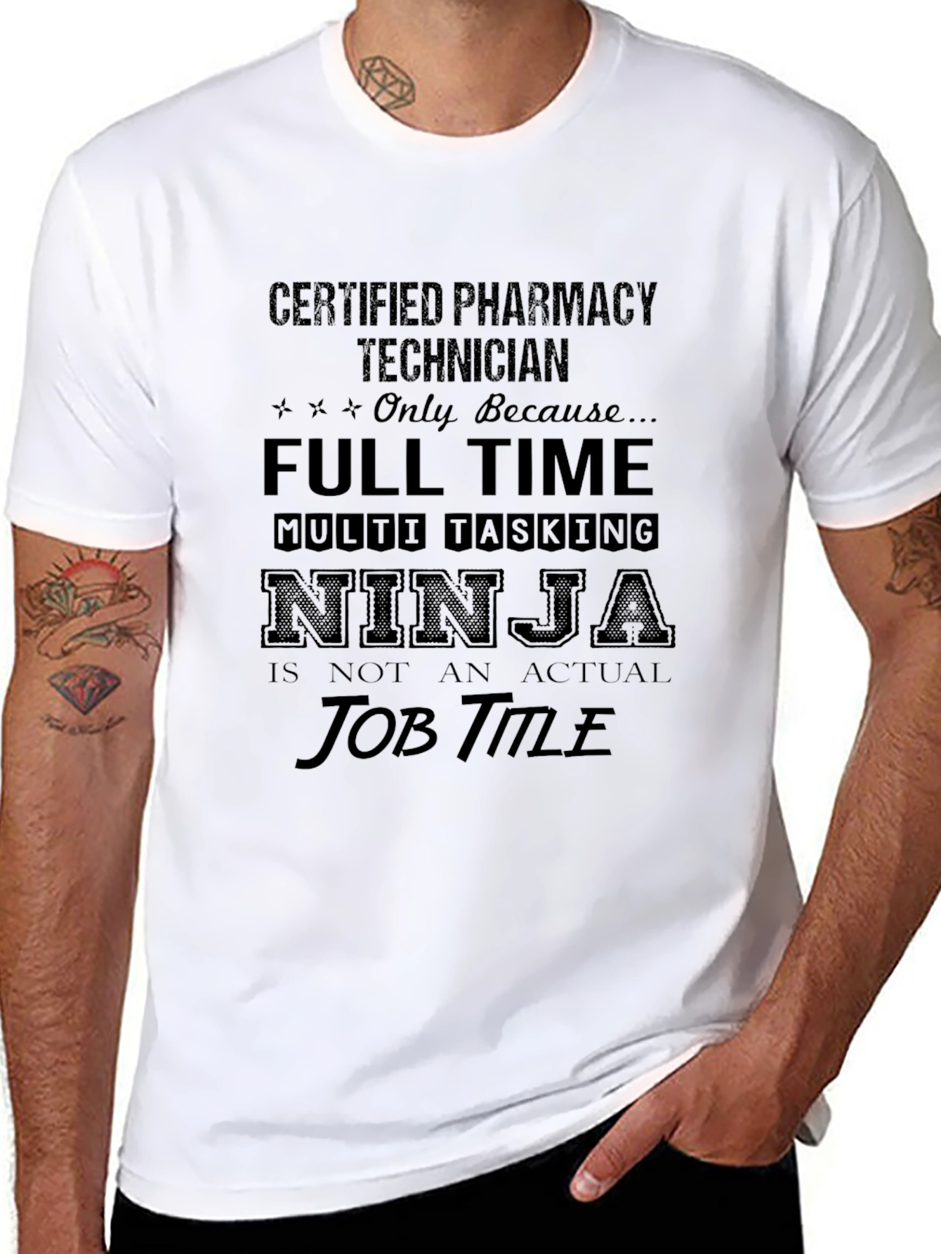Black Certified Pharmacy Technician T-Shirt view 8