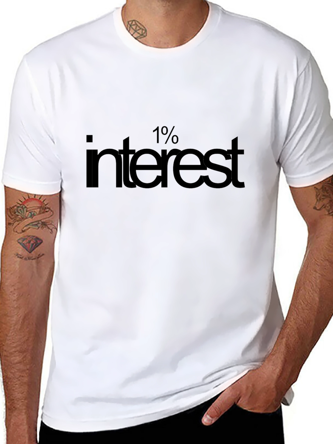 Black 1% Interest Graphic Tee - Stylish & Comfortable view 8