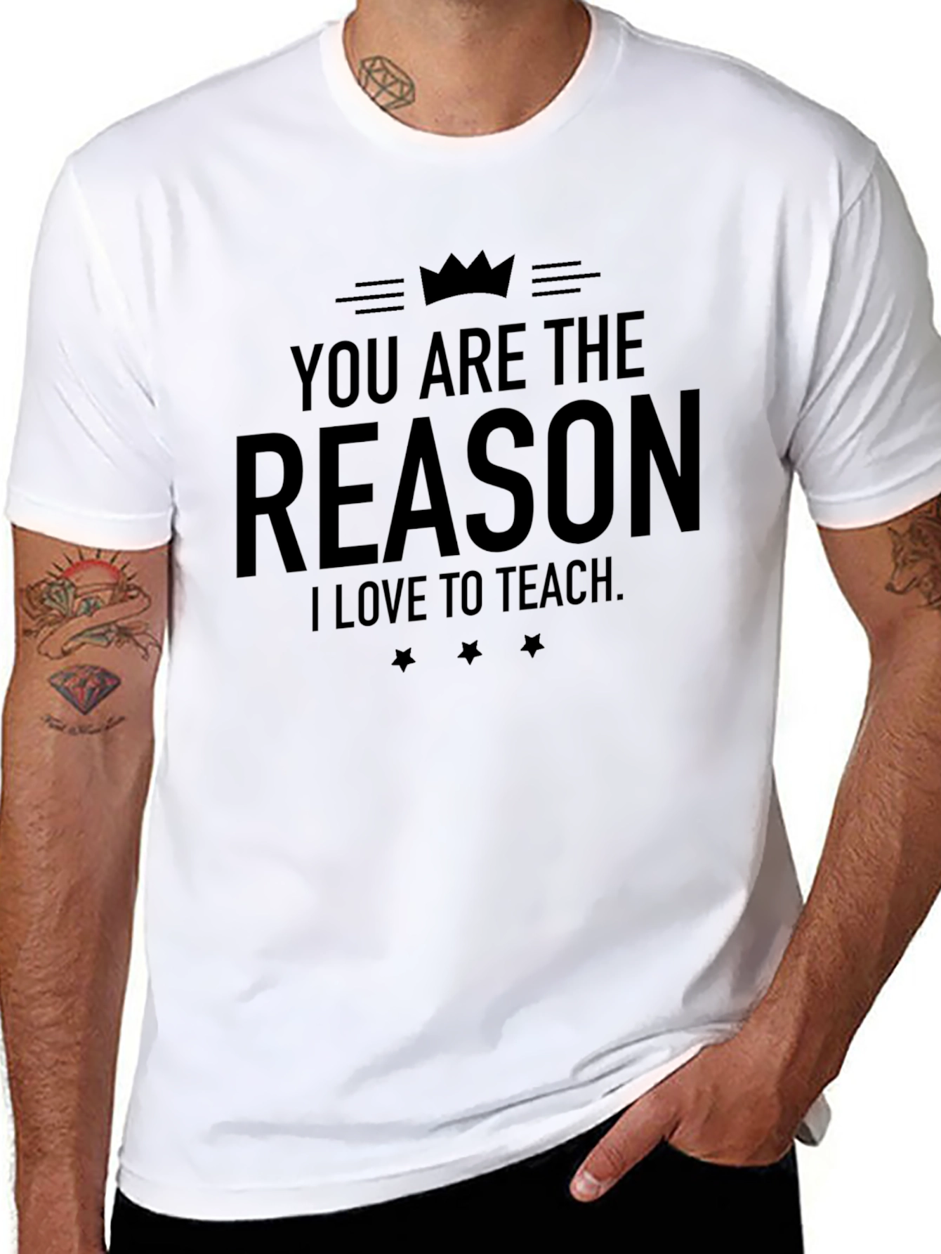 Black You Are The Reason I Love To Teach T-Shirt view 8