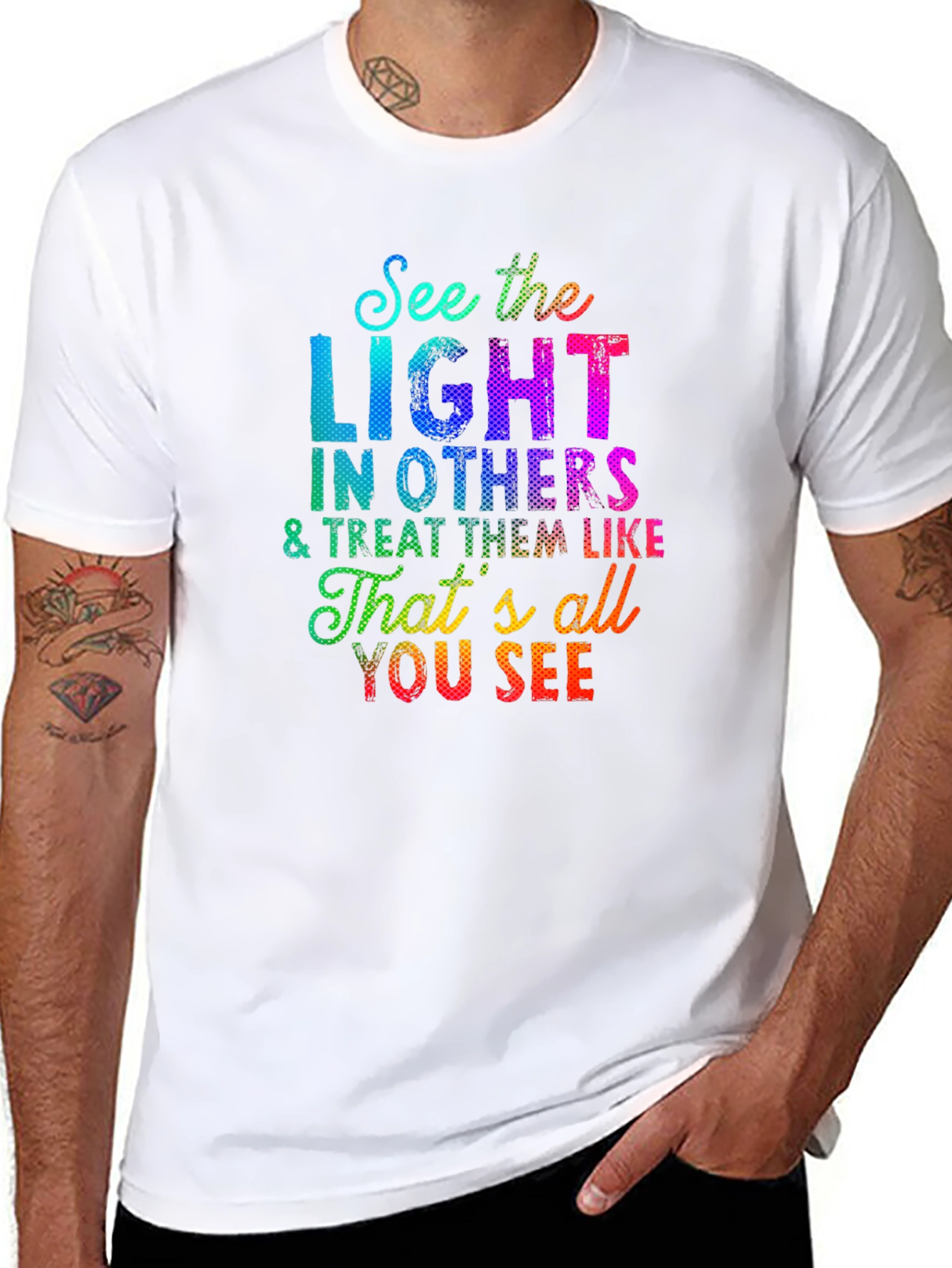 Black See the Light T-Shirt - Inspirational Graphic Tee view 8