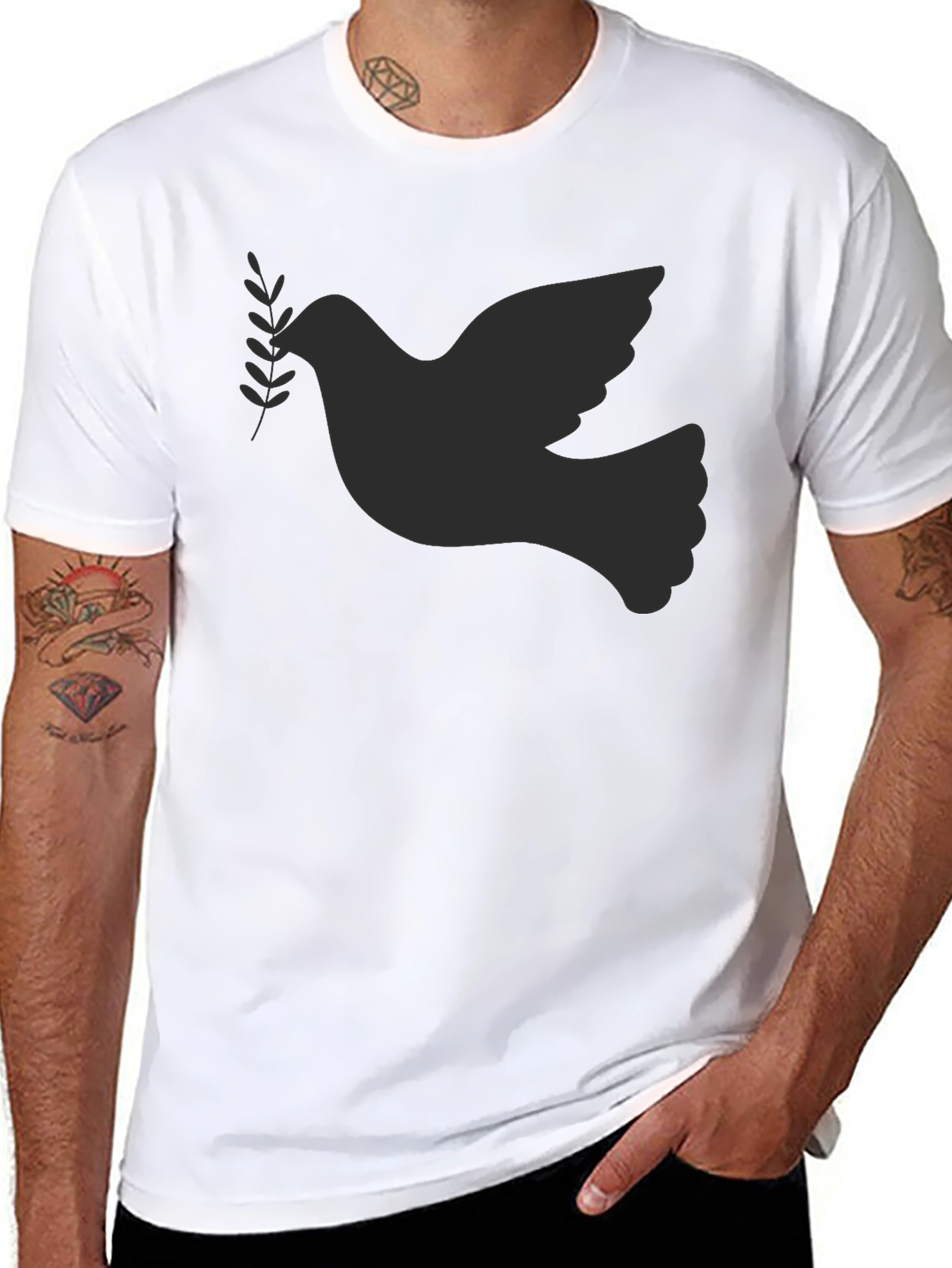 Black Peace Dove Graphic Tee - Stylish Comfort view 8
