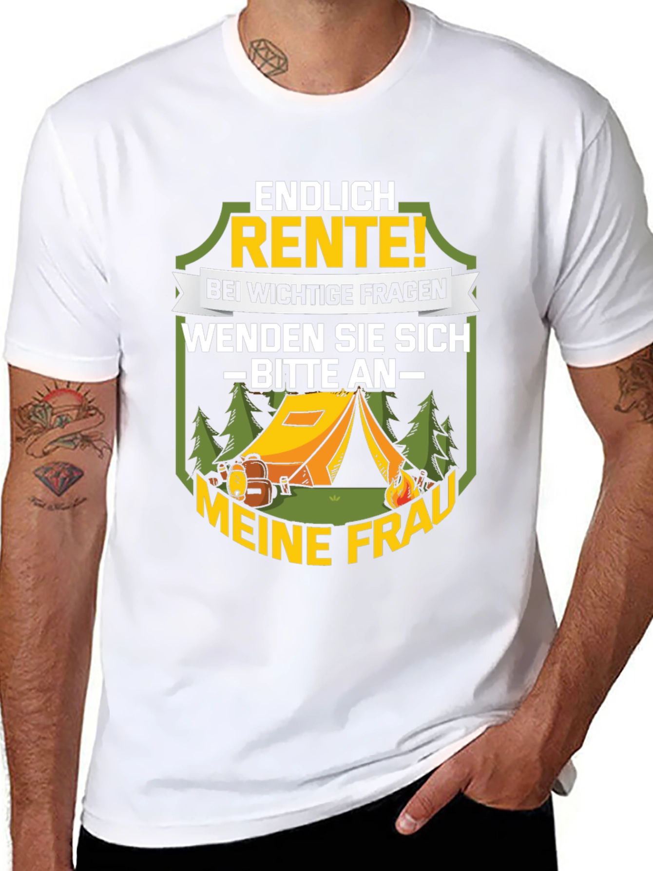 Black Funny Retirement Camping T-Shirt - "Ask My Wife!" view 8