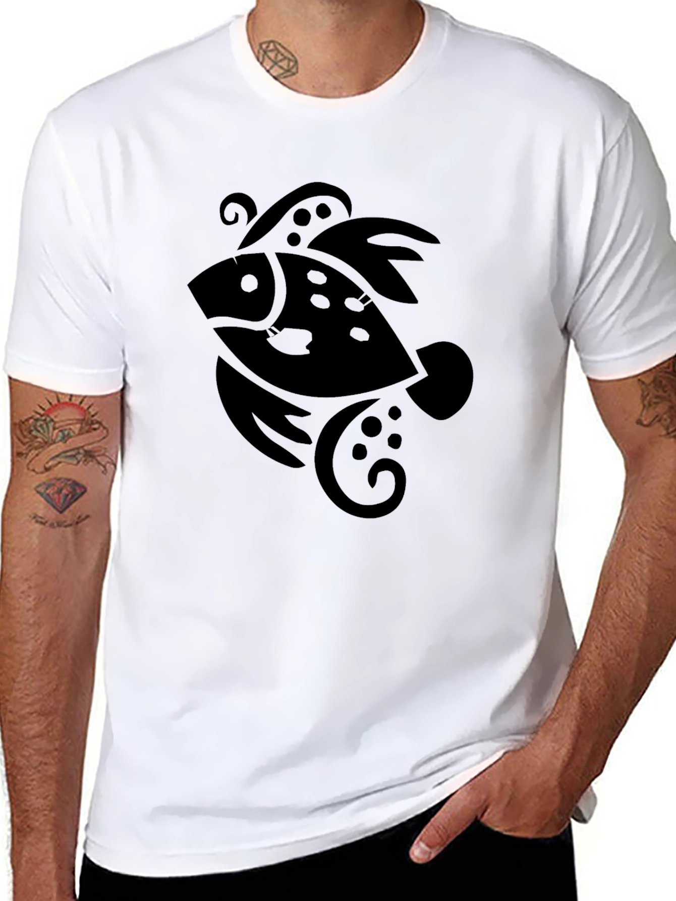 Black Black Fish Graphic Tee - Stylish & Unique Design view 8