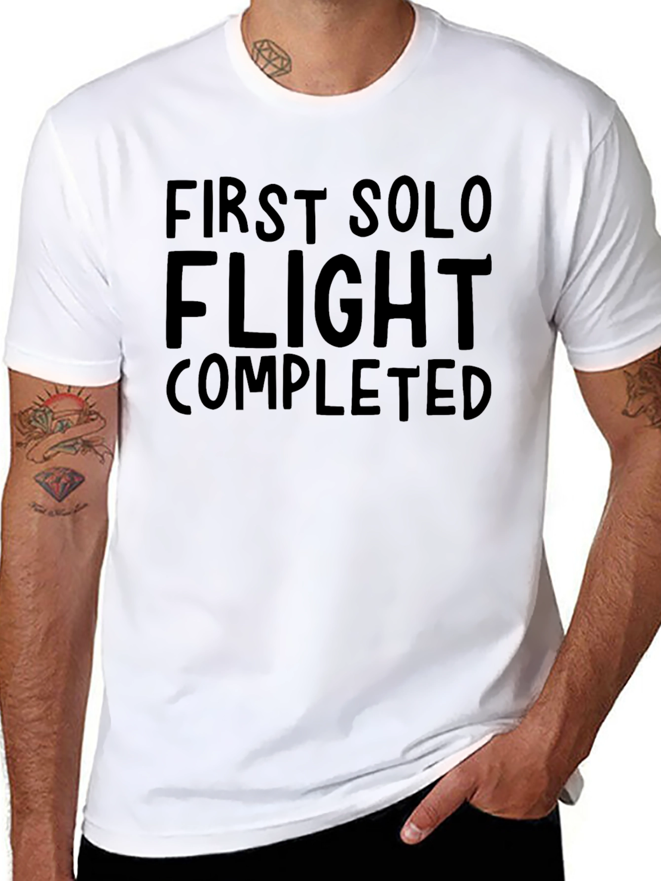 Black First Solo Flight Completed T-Shirt view 8