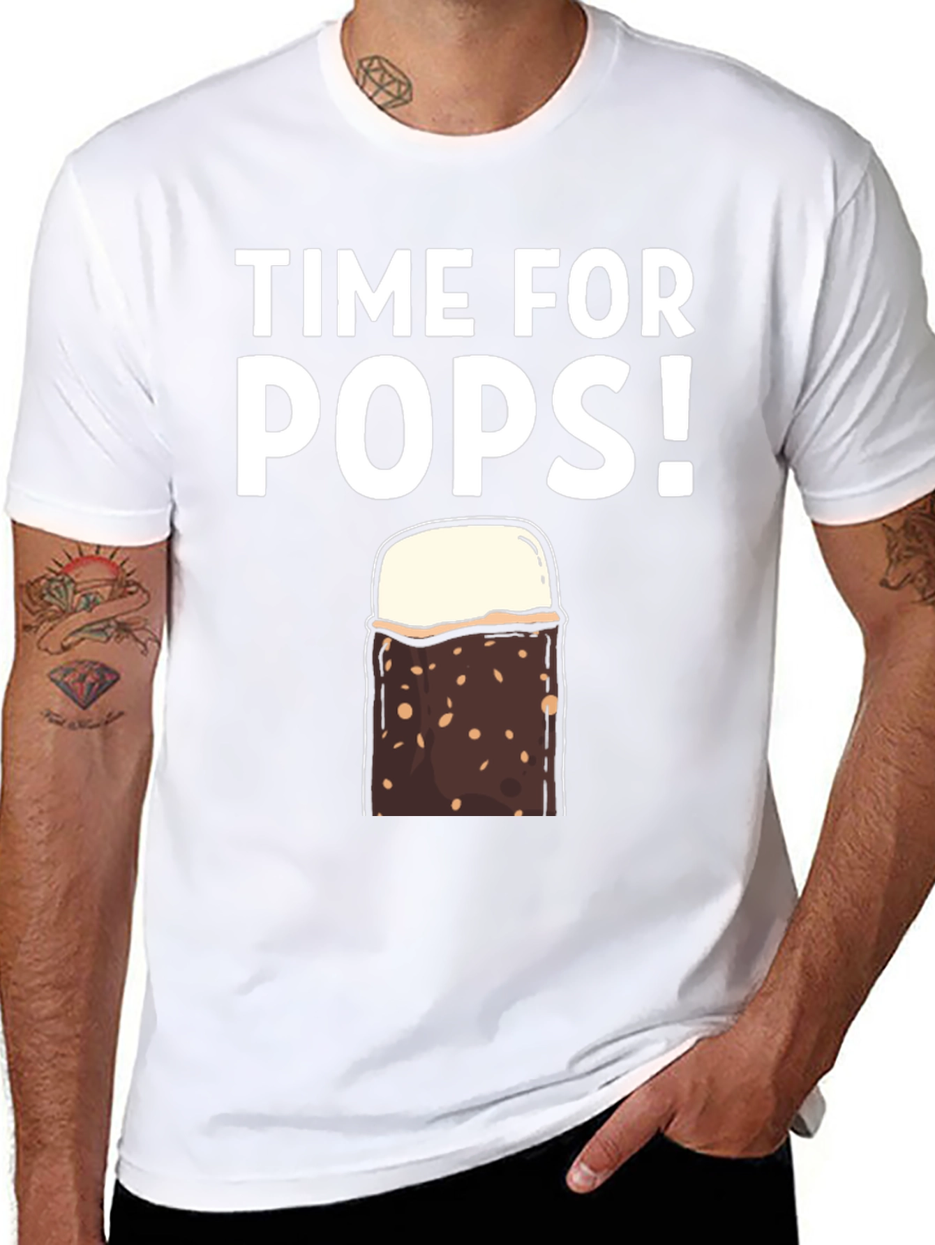 Black Time for Pops! T-Shirt - Ice Cream Treat view 8