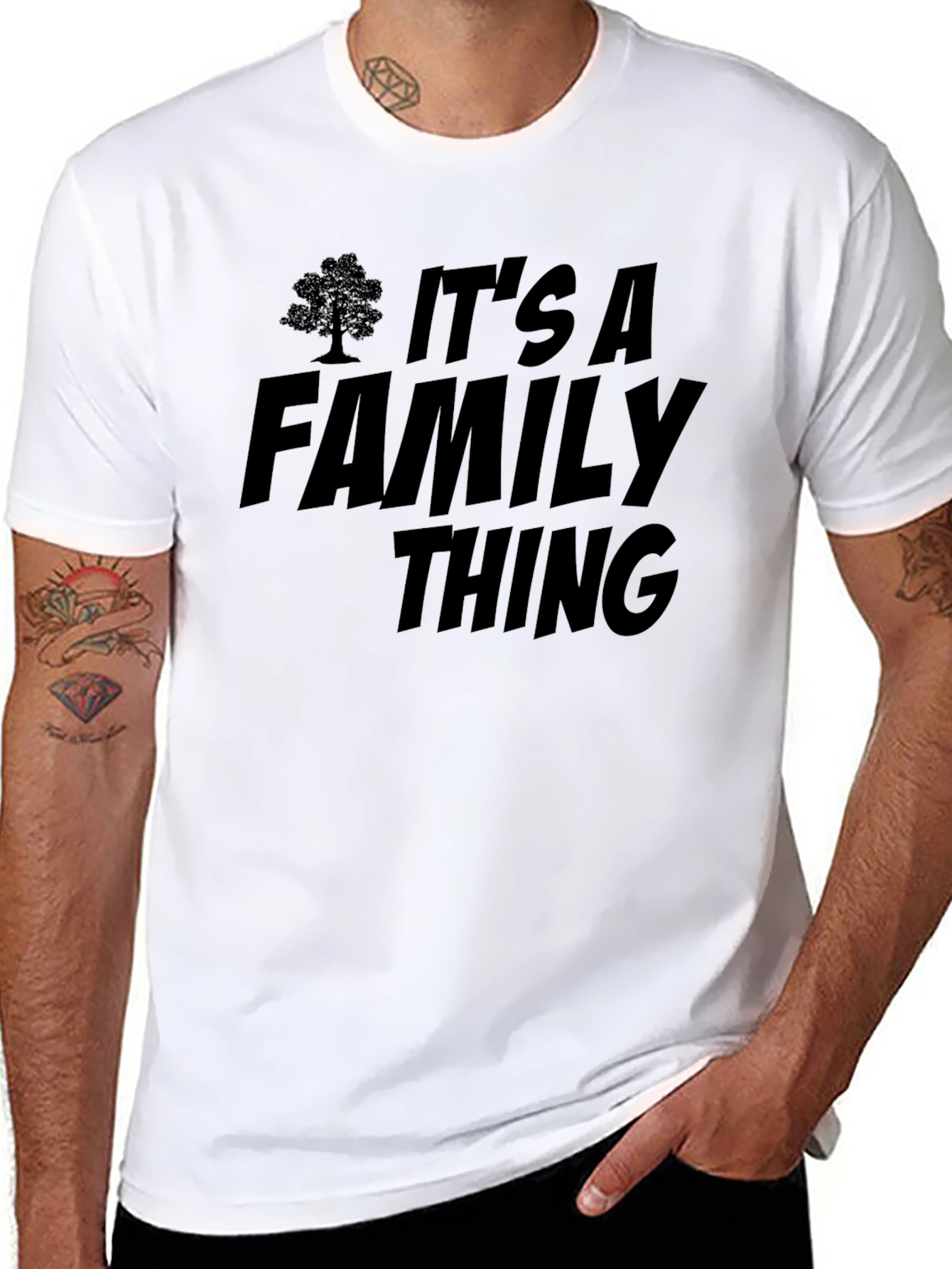 Black It's a Family Thing Black T-Shirt view 8