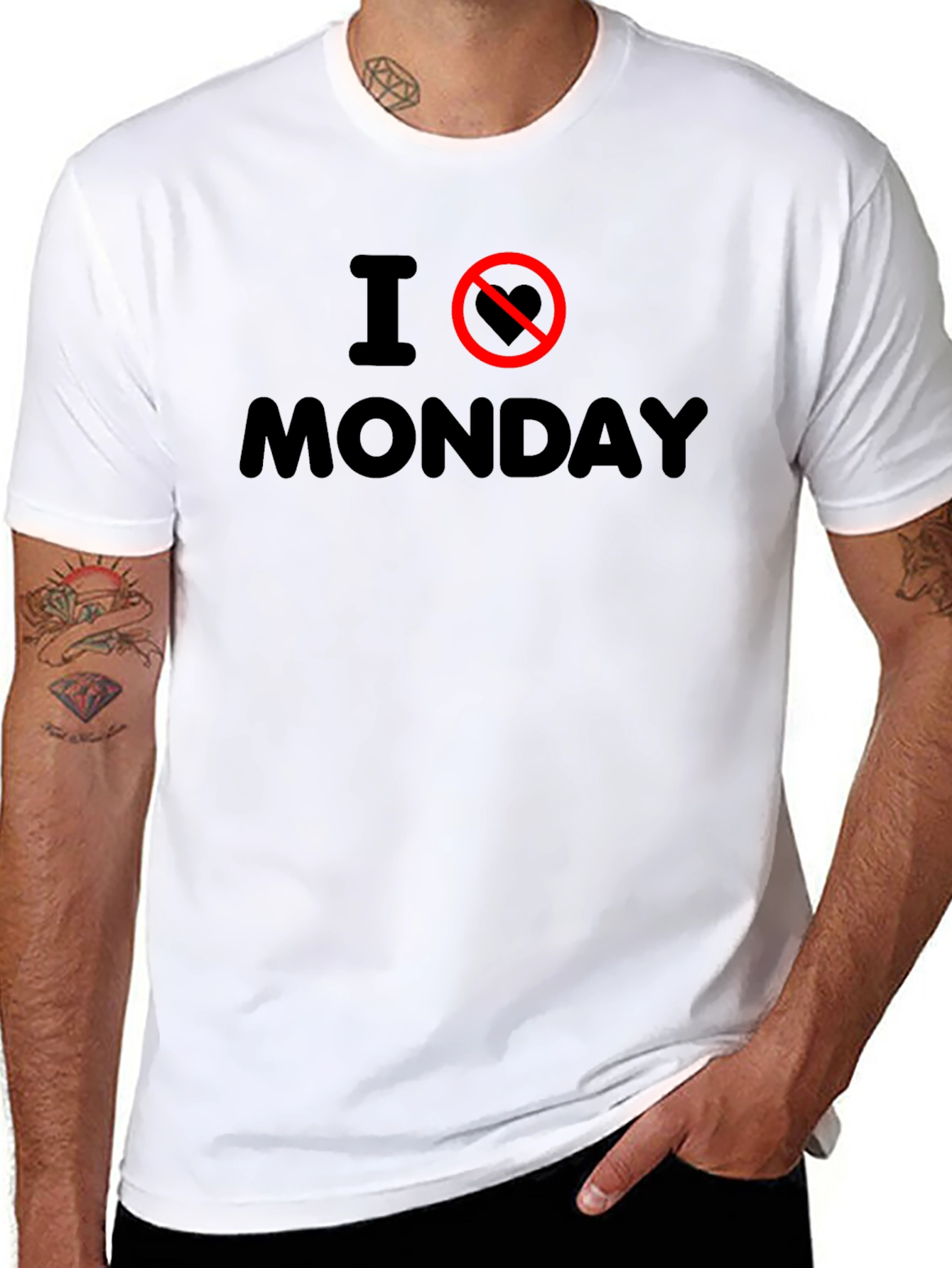 Black I Hate Monday Graphic Tee - Anti-Monday T-Shirt view 8