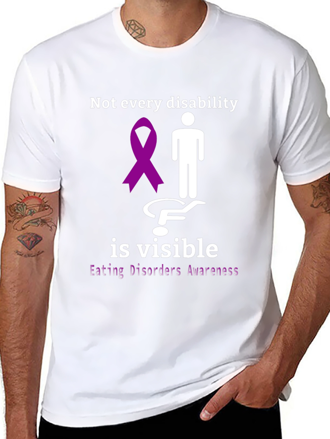 Black Invisible Disability Awareness T-Shirt view 8
