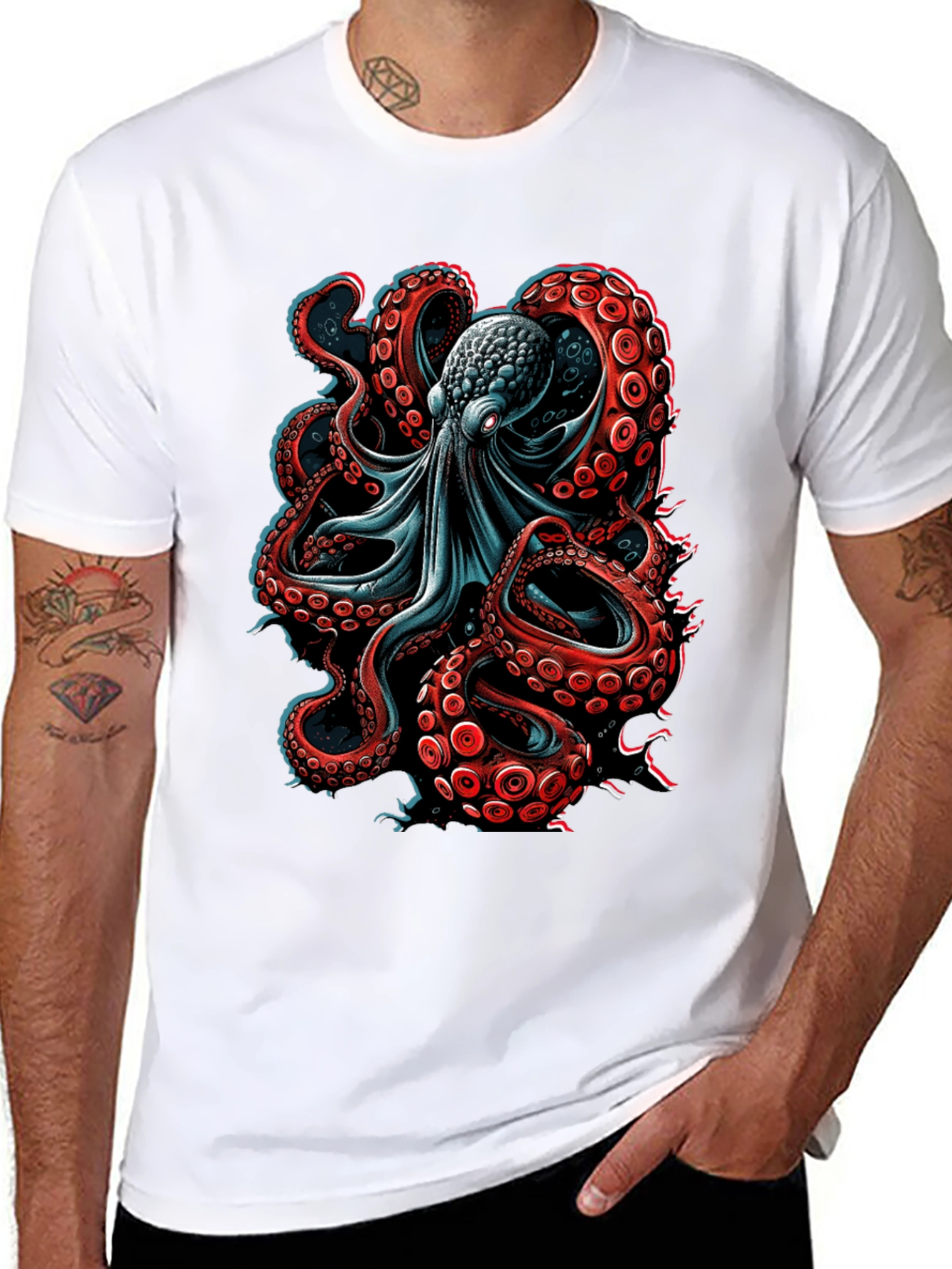 Black Octopus Graphic T-Shirt - Unique Design view 8