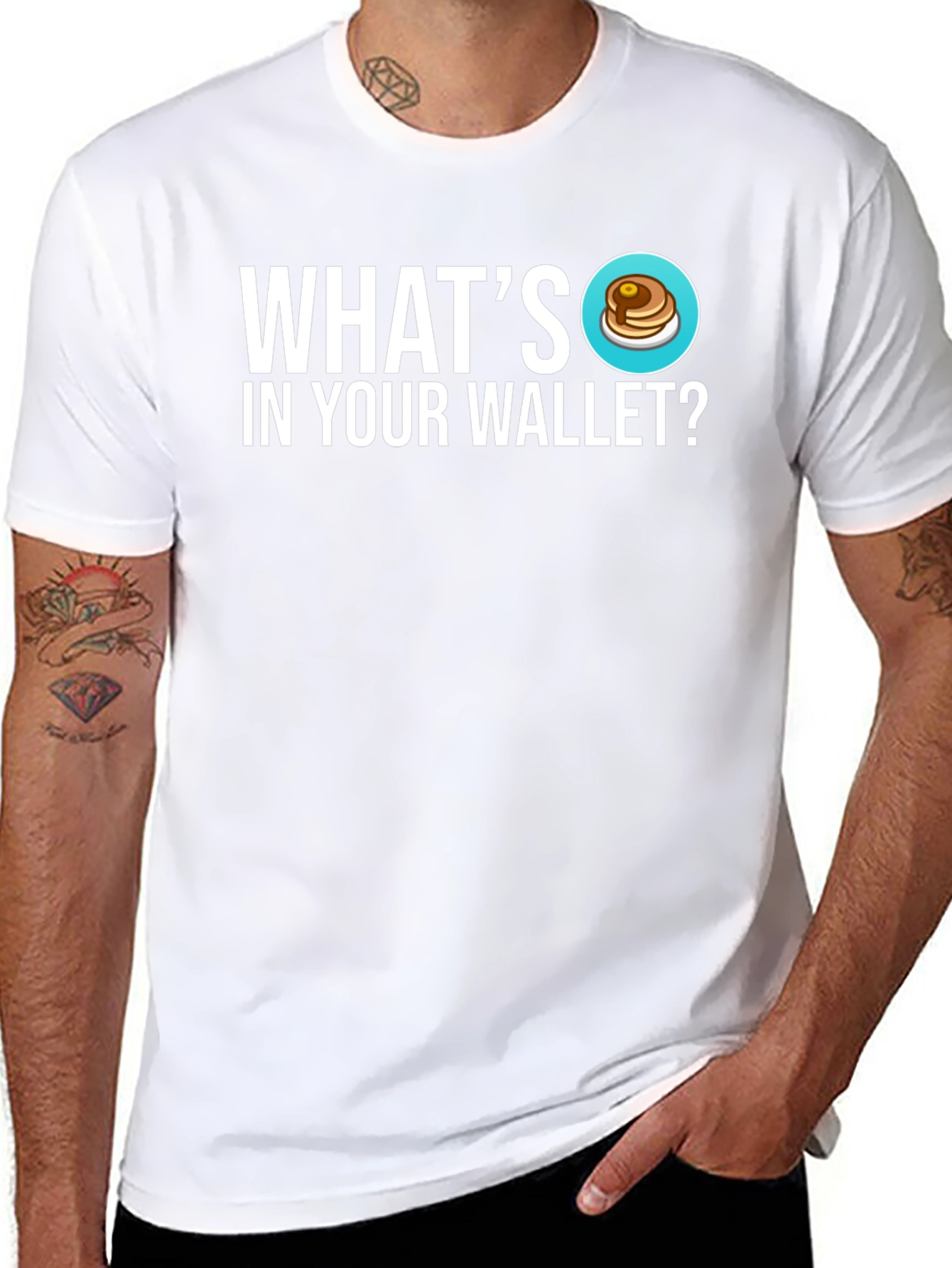 Black Pancake Wallet T-Shirt - What's In Your Wallet Tee view 8