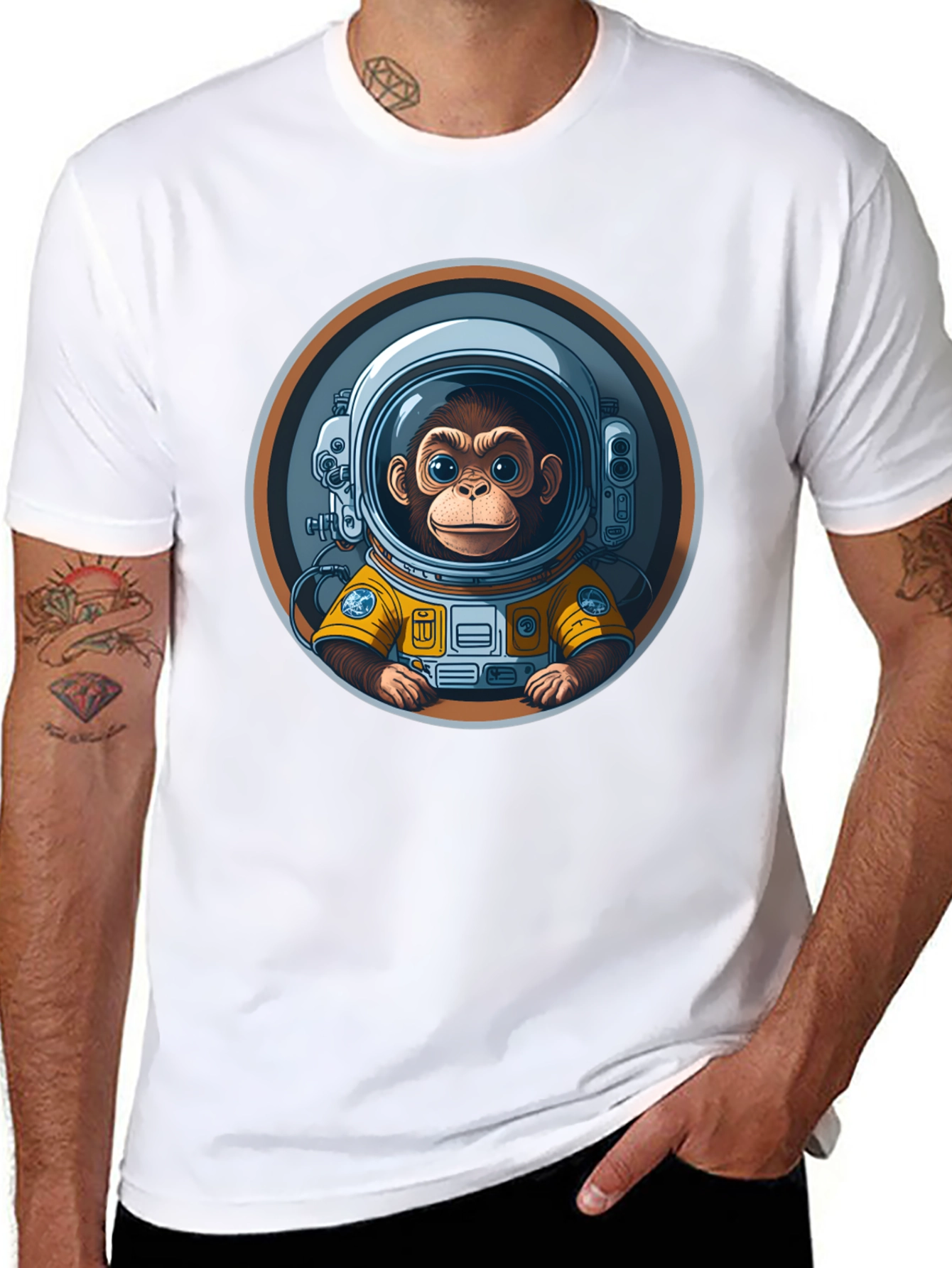 Black Monkey Astronaut Graphic Tee view 8