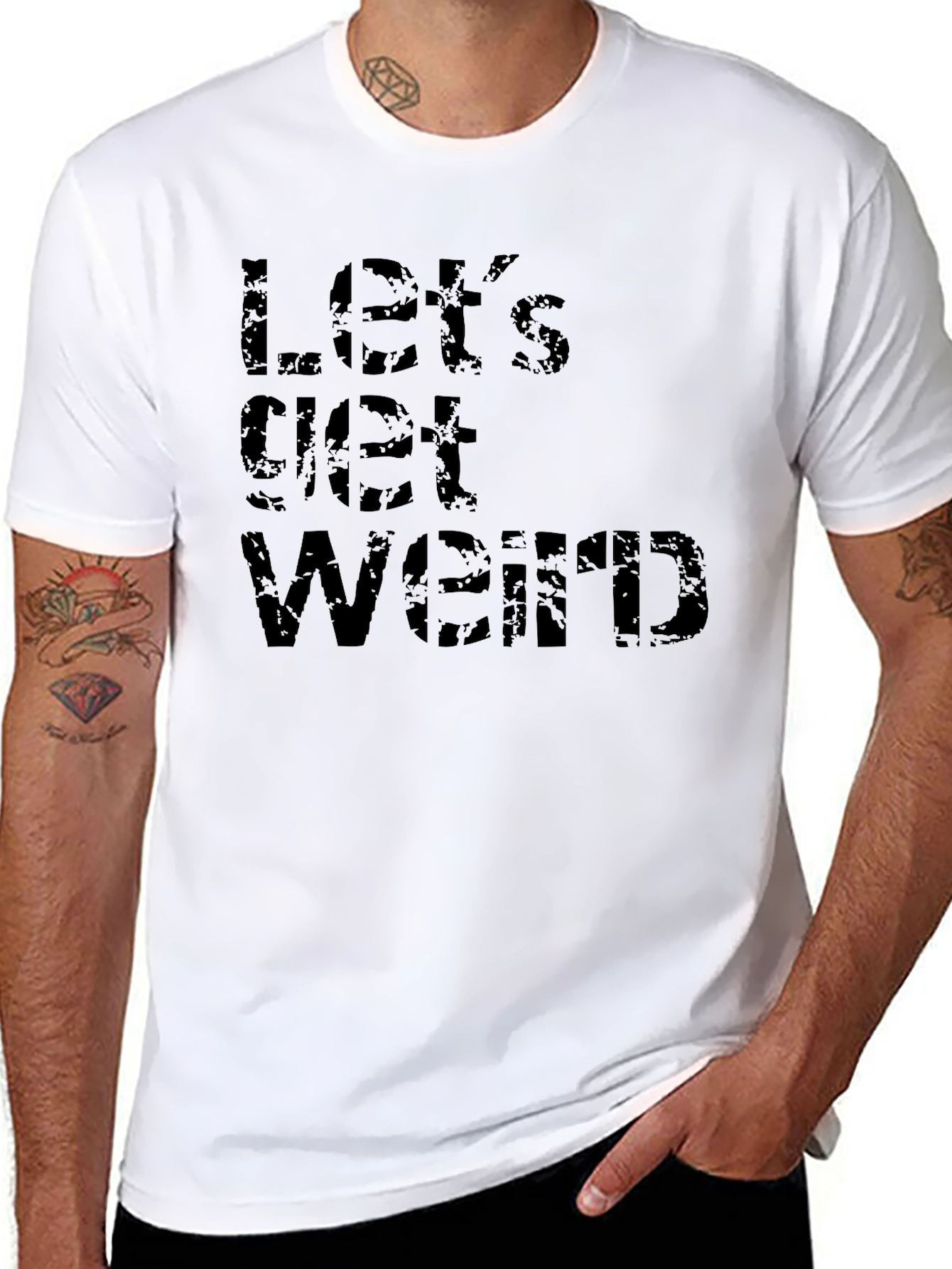 Black Let's Get Weird Black T-Shirt view 8
