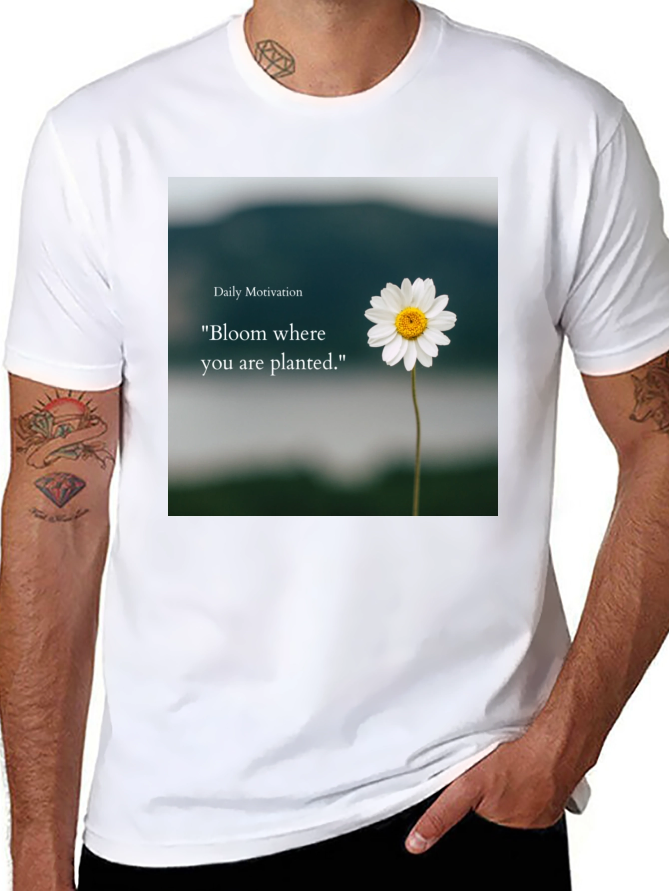 Black Motivational Bloom Where You Are Planted Black T-Shirt view 8
