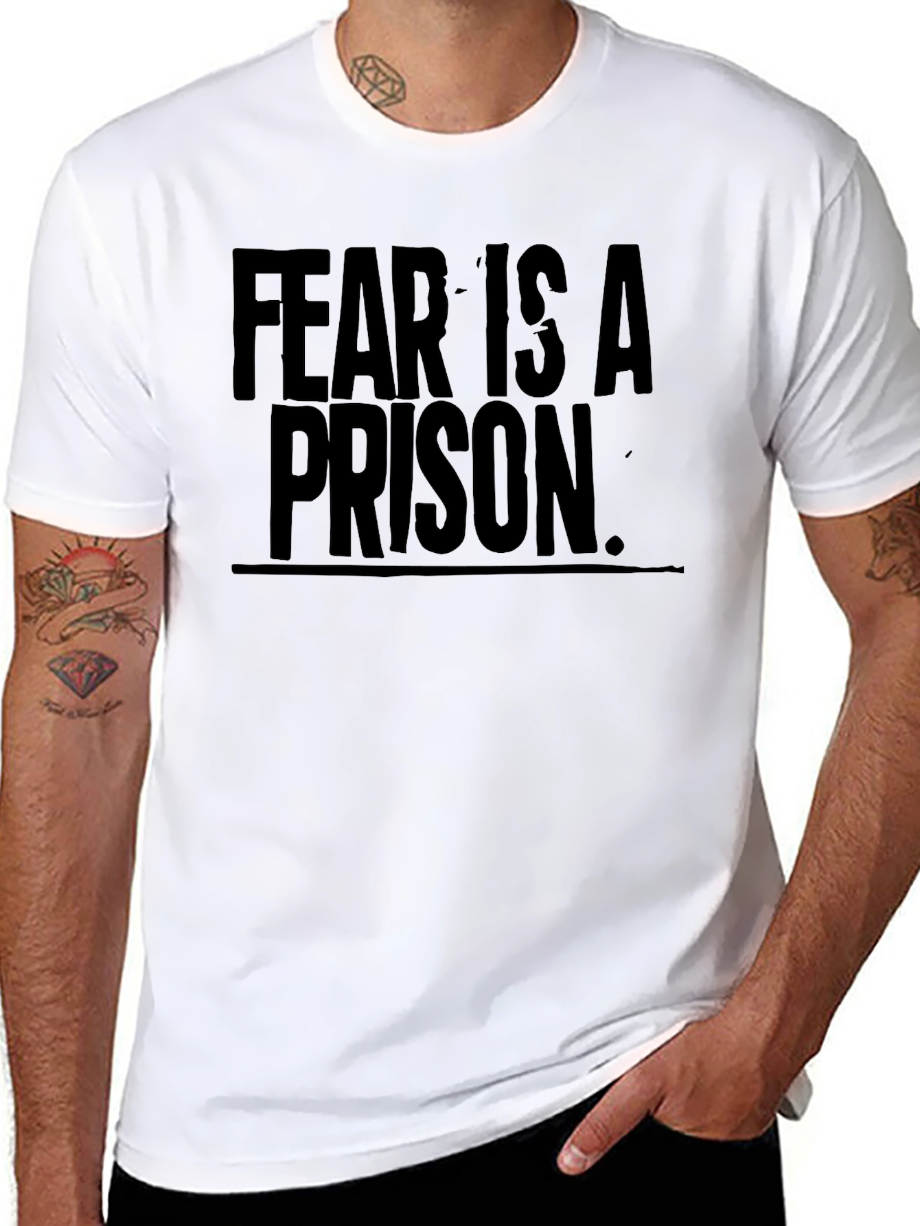 Black Fear is a Prison Graphic Tee - Bold Statement Shirt view 8