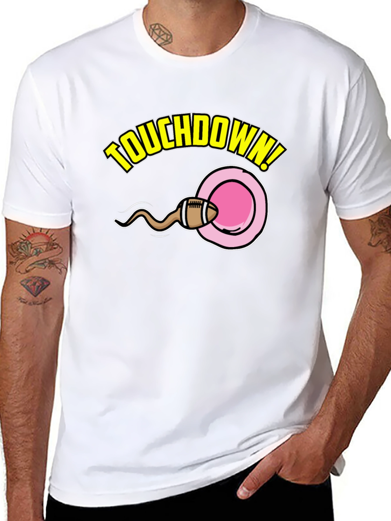 Black Touchdown Funny Graphic T-Shirt view 8