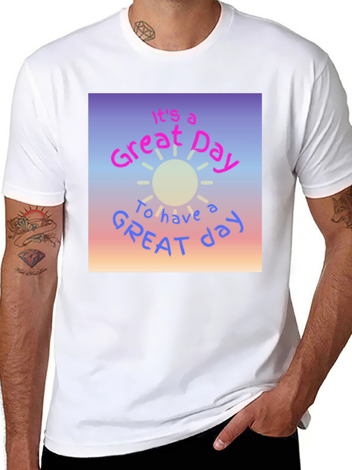 Black Great Day Graphic T-Shirt - Trendy Casual Tee view 8
