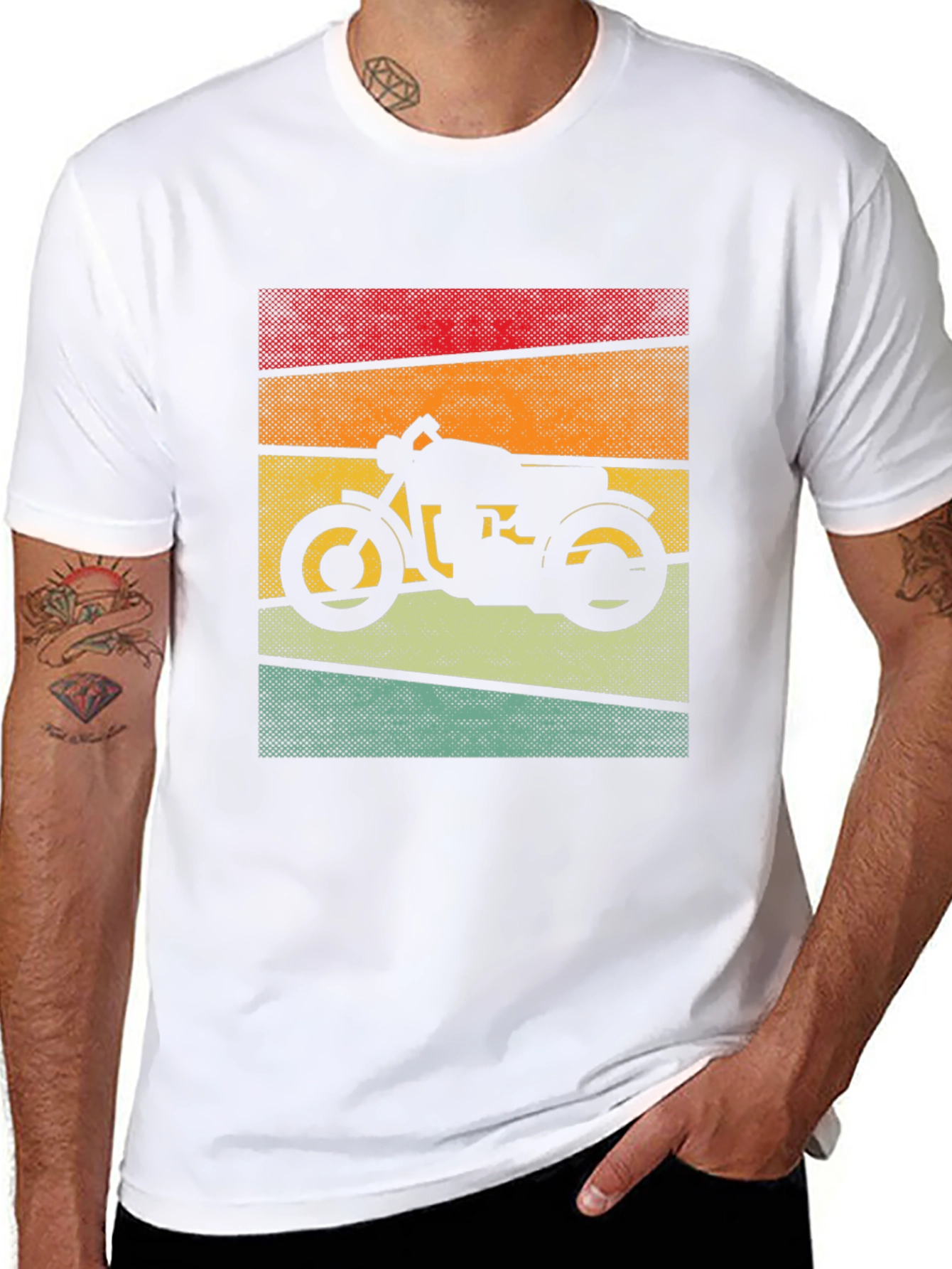 Black Retro Motorcycle Graphic T-Shirt - Vintage Style view 8