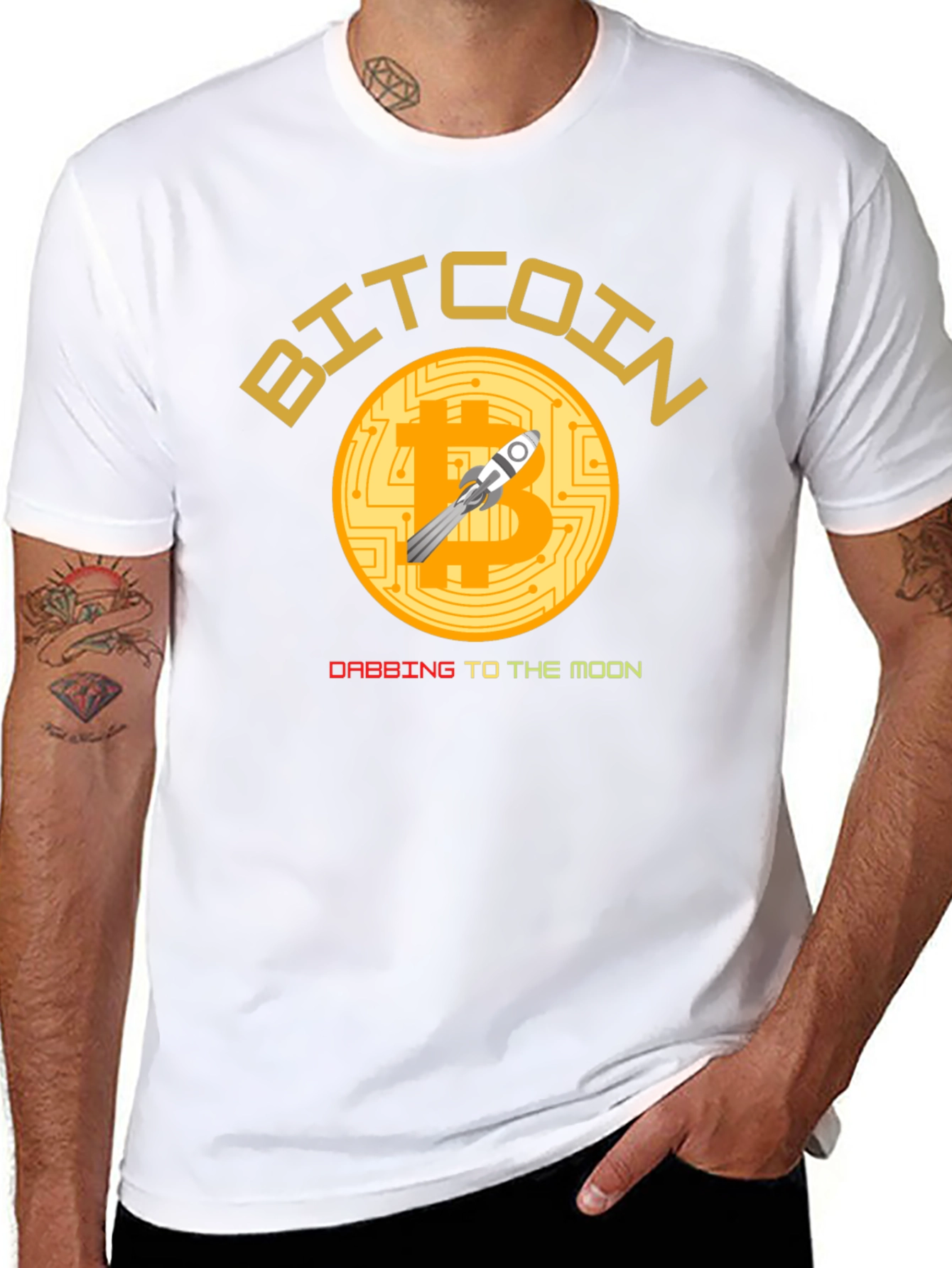 Black Bitcoin To The Moon Black T-Shirt view 8