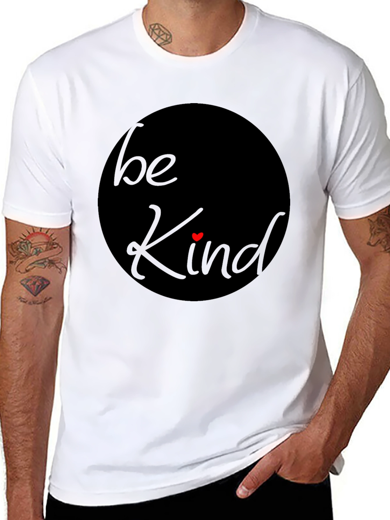 Black Be Kind T-Shirt - Soft Cotton Casual Tee view 8
