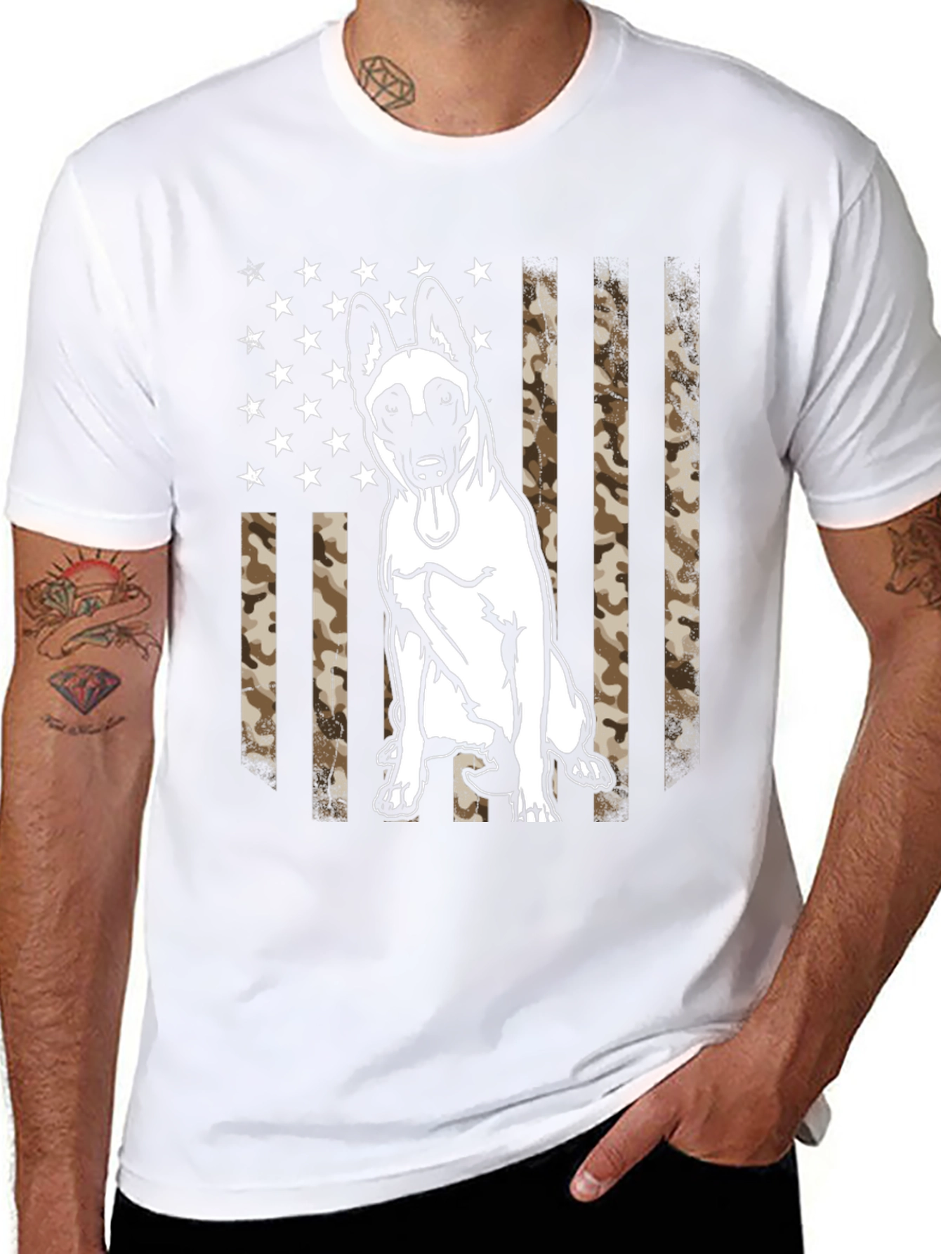 Belgian Malinois Camo Flag T-Shirt - 8