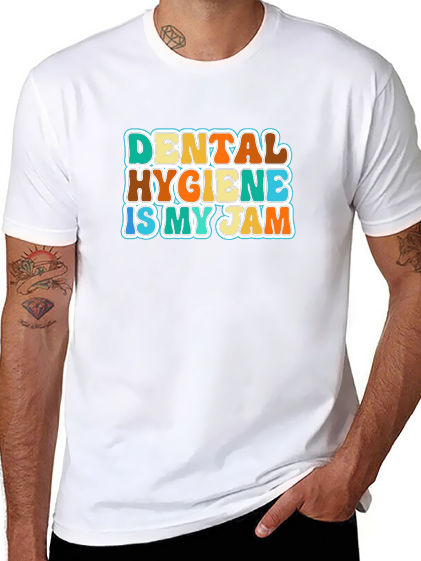 Black Dental Hygiene Is My Jam Retro T-Shirt view 8