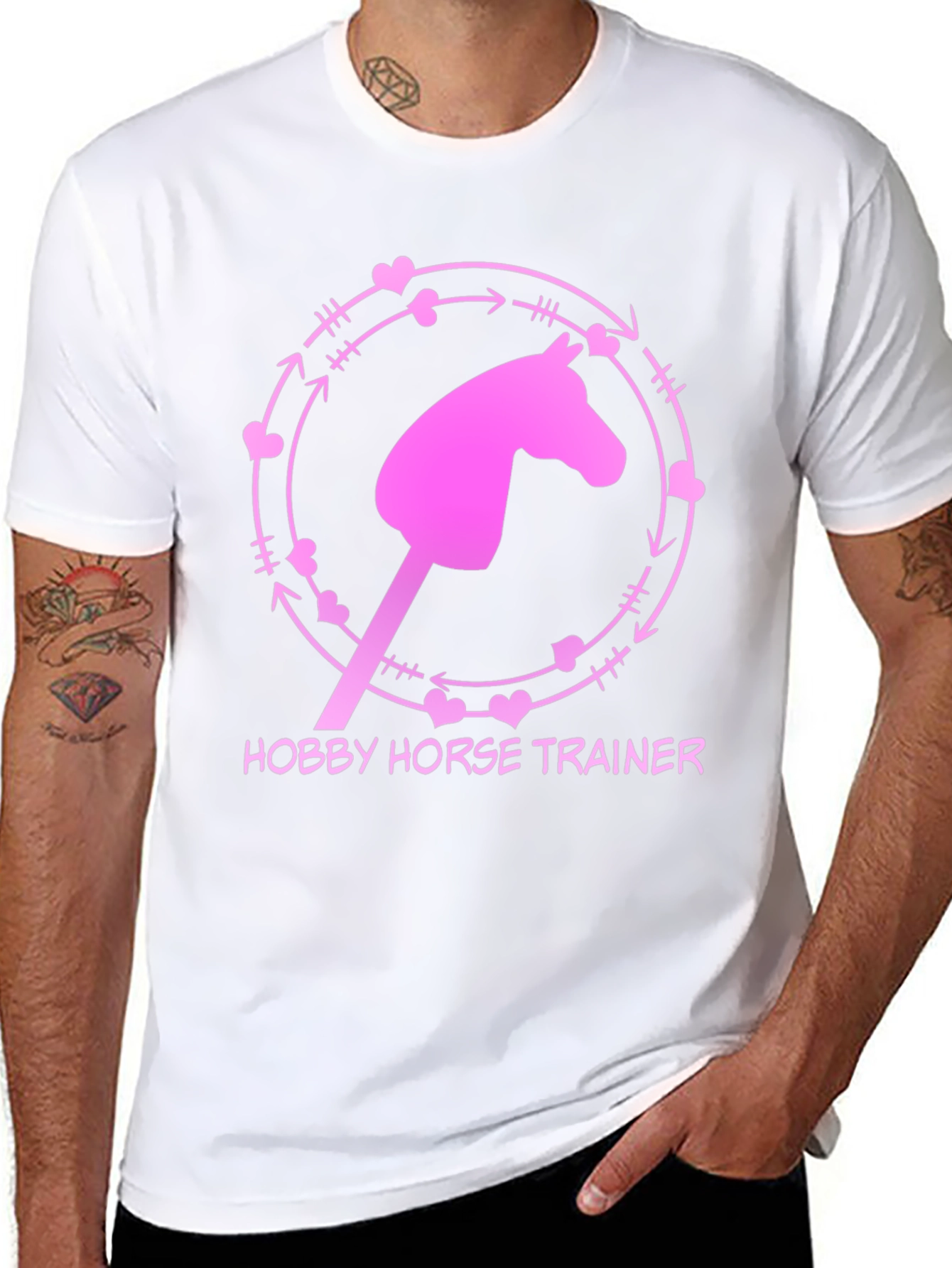 Black Hobby Horse Trainer Graphic Tee - Fun Novelty Shirt view 8