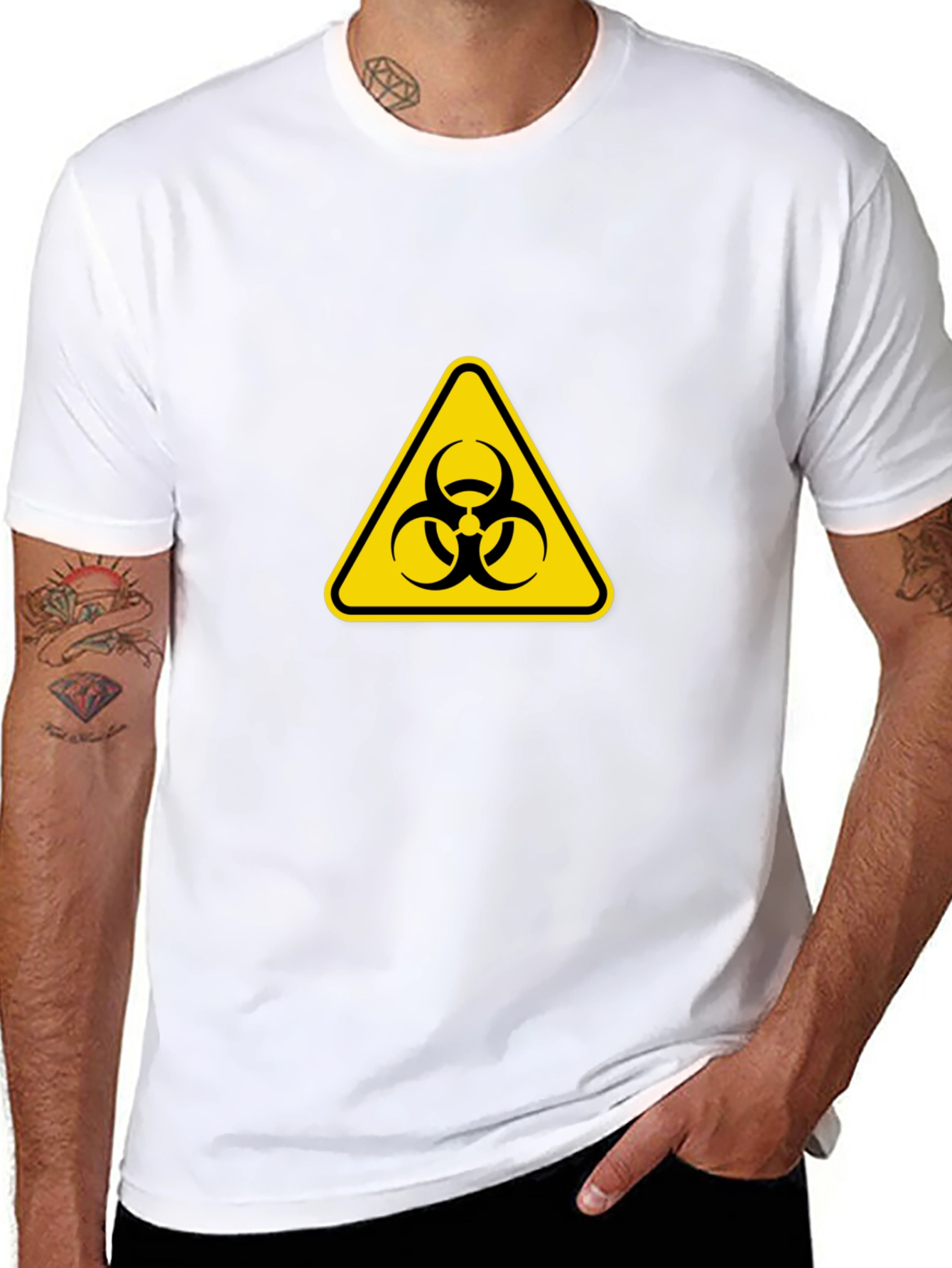 Black Biohazard Symbol T-Shirt - Stylish & Cautionary view 8