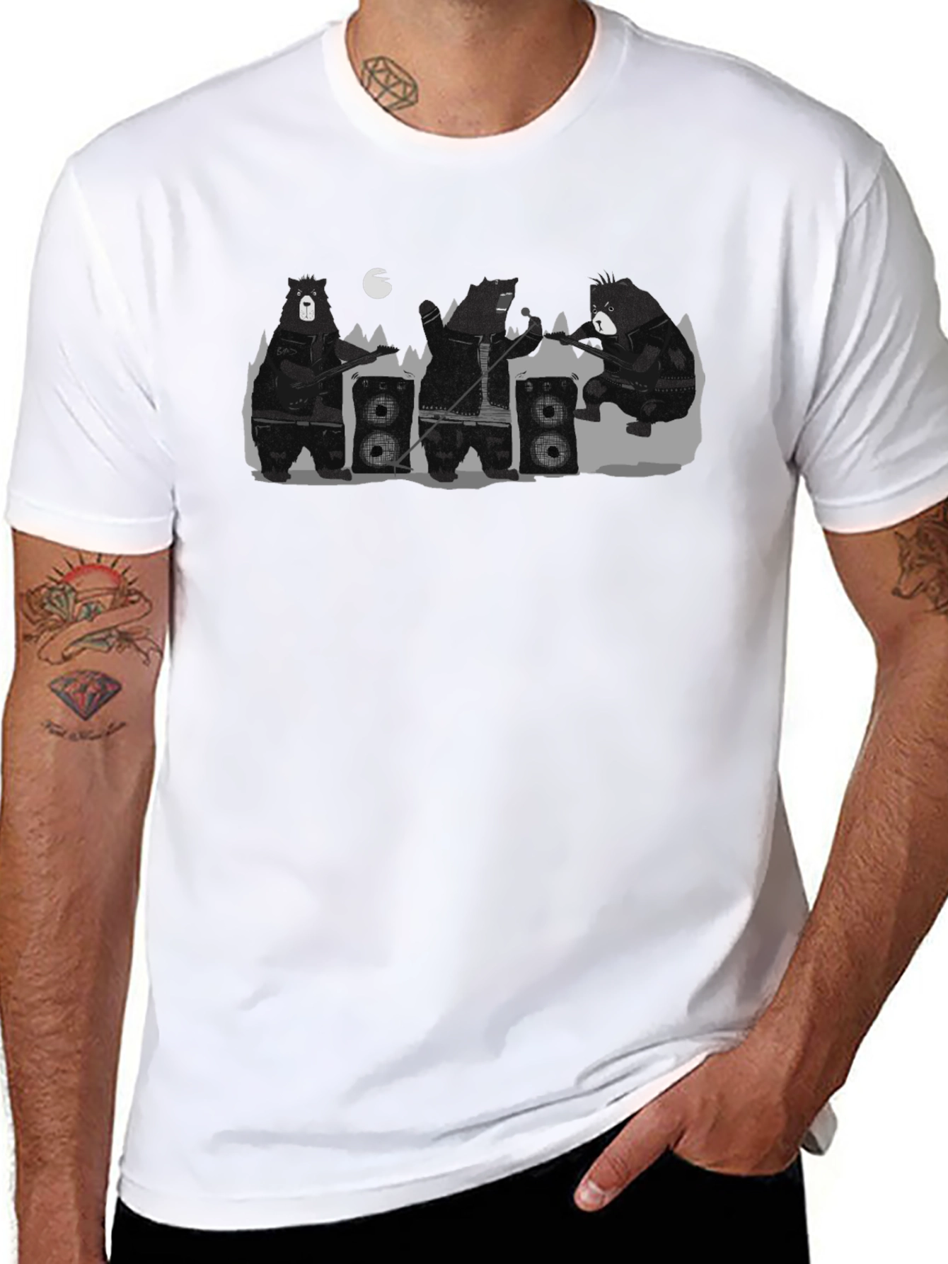 Black Bear Band Graphic Print T-Shirt view 8