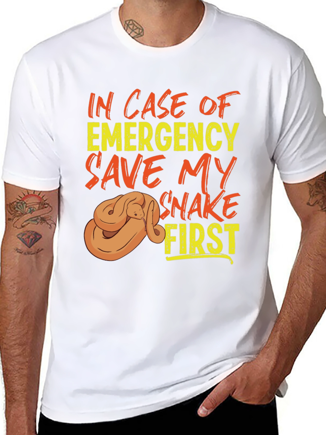 Black Save My Snake First T-Shirt, Emergency Pet Reptile Tee view 8