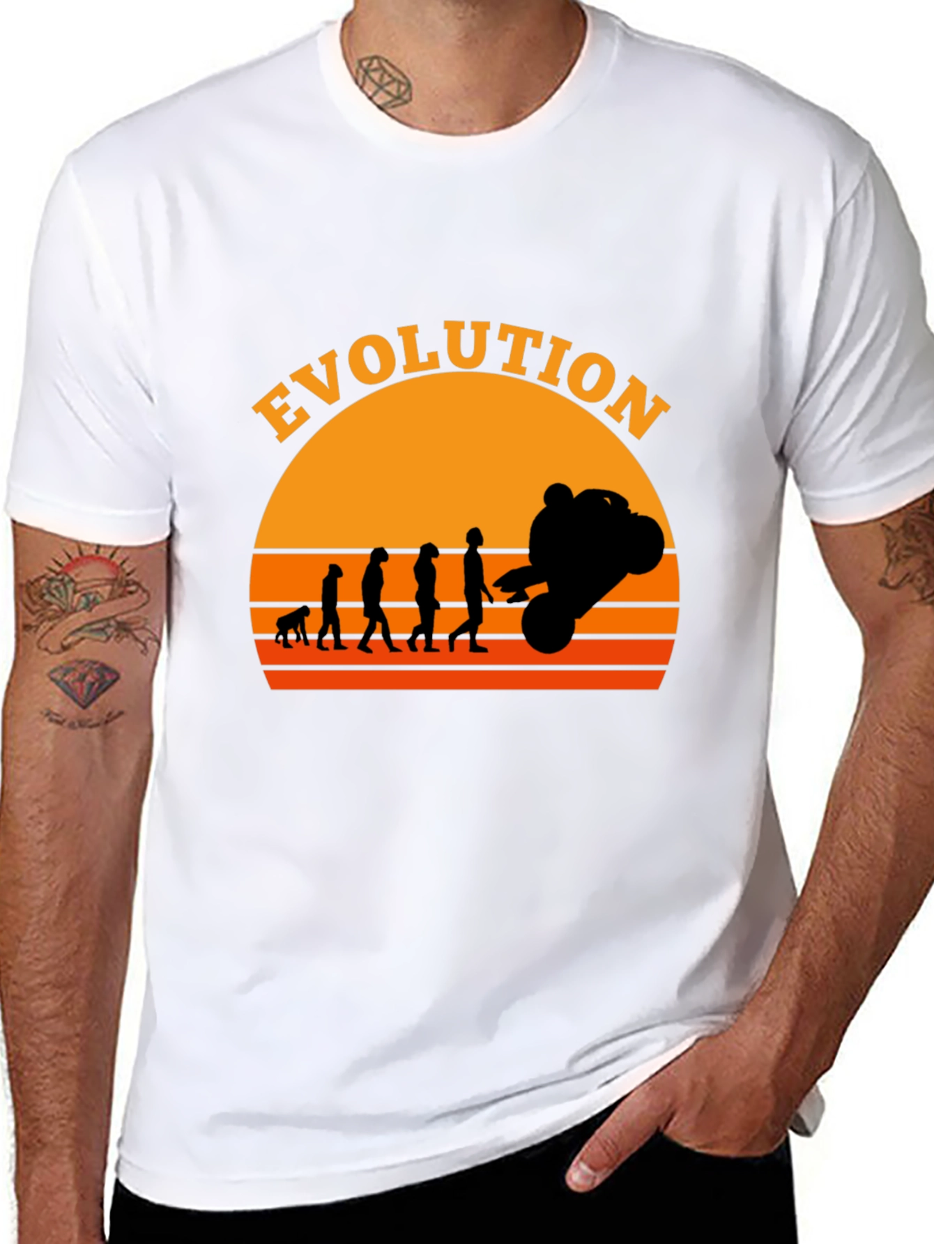 Black Evolution of Moto Black T-Shirt view 8