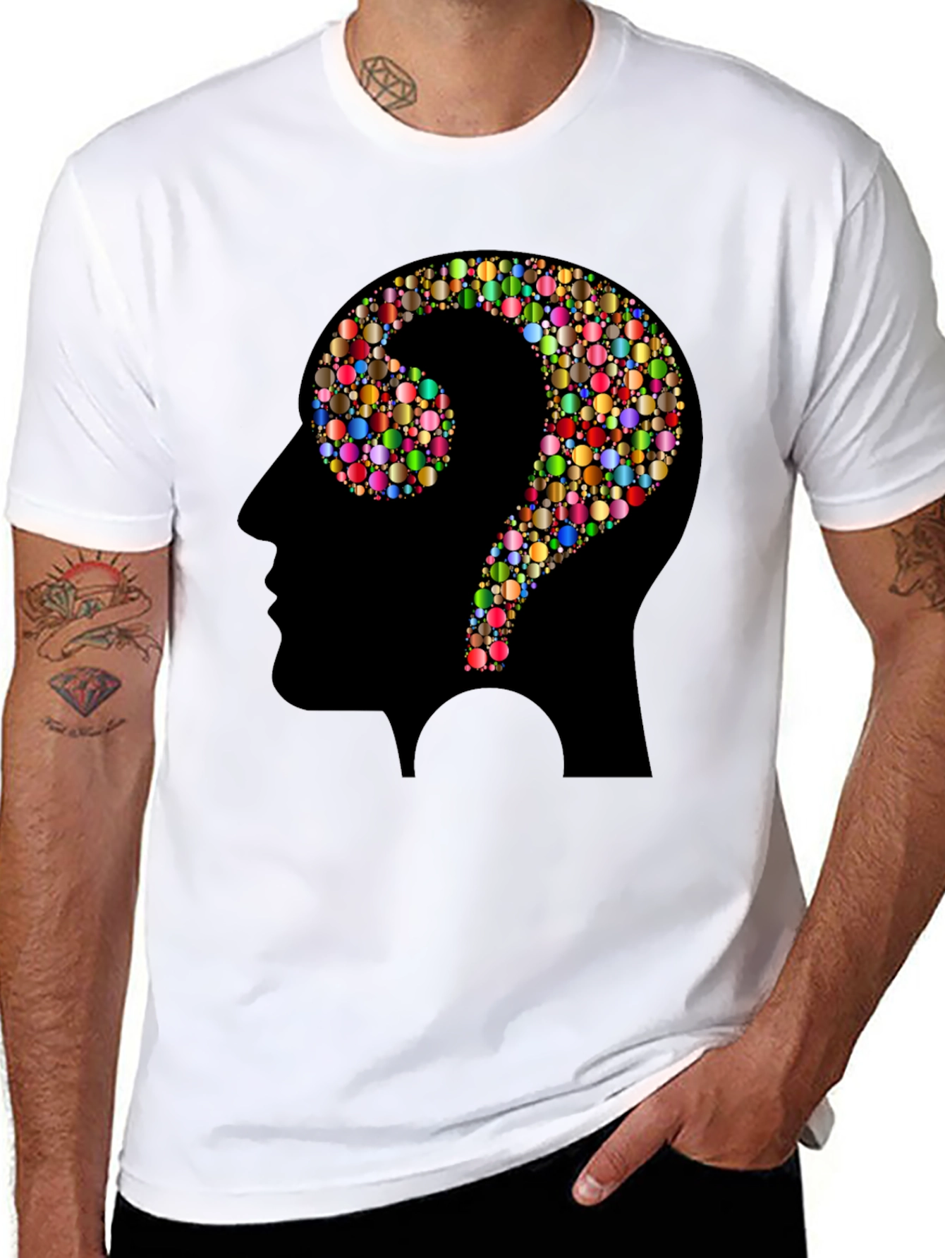 Black Question Mark Mind T-Shirt view 8