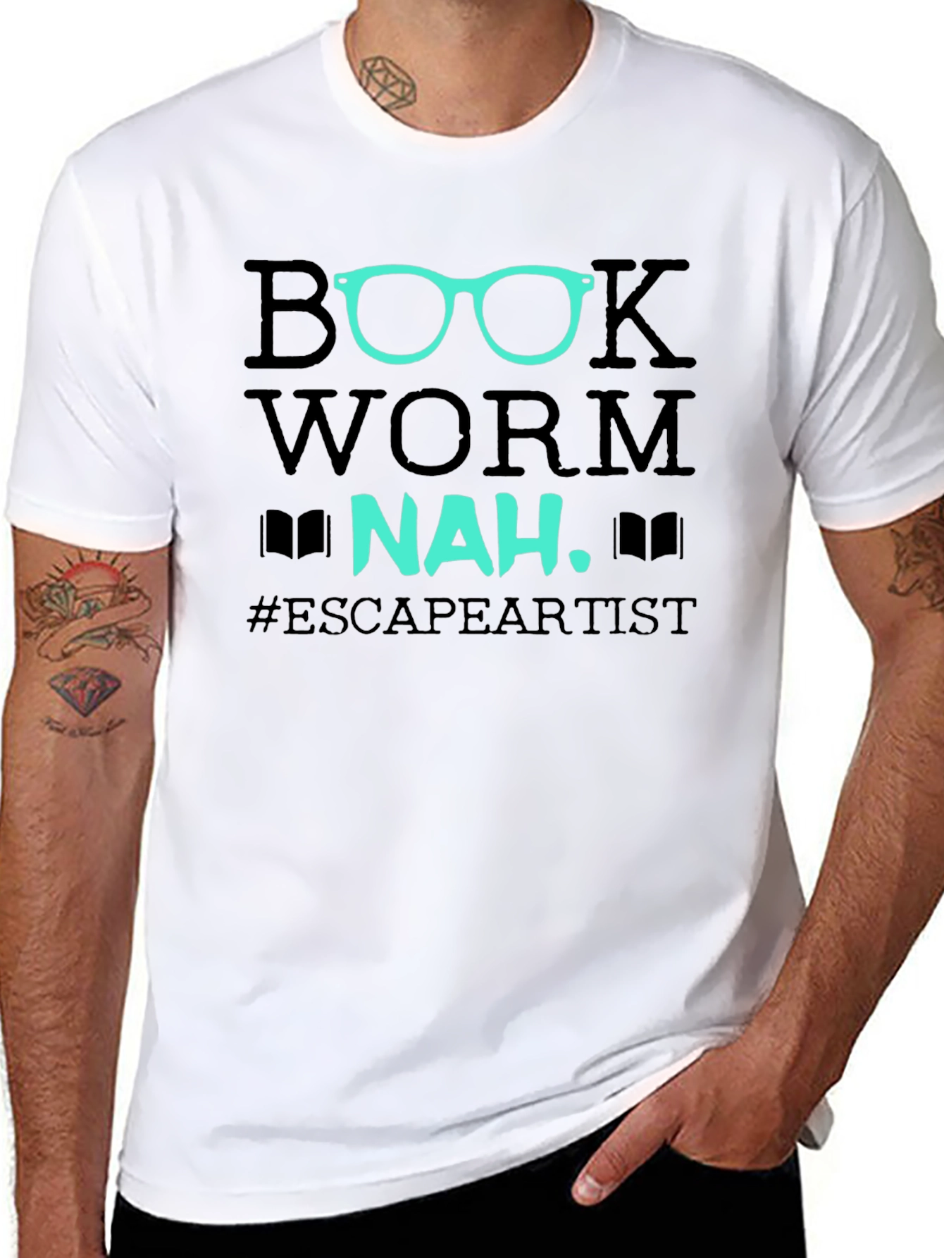 Black Book Worm Nah Escape Artist T-Shirt view 8