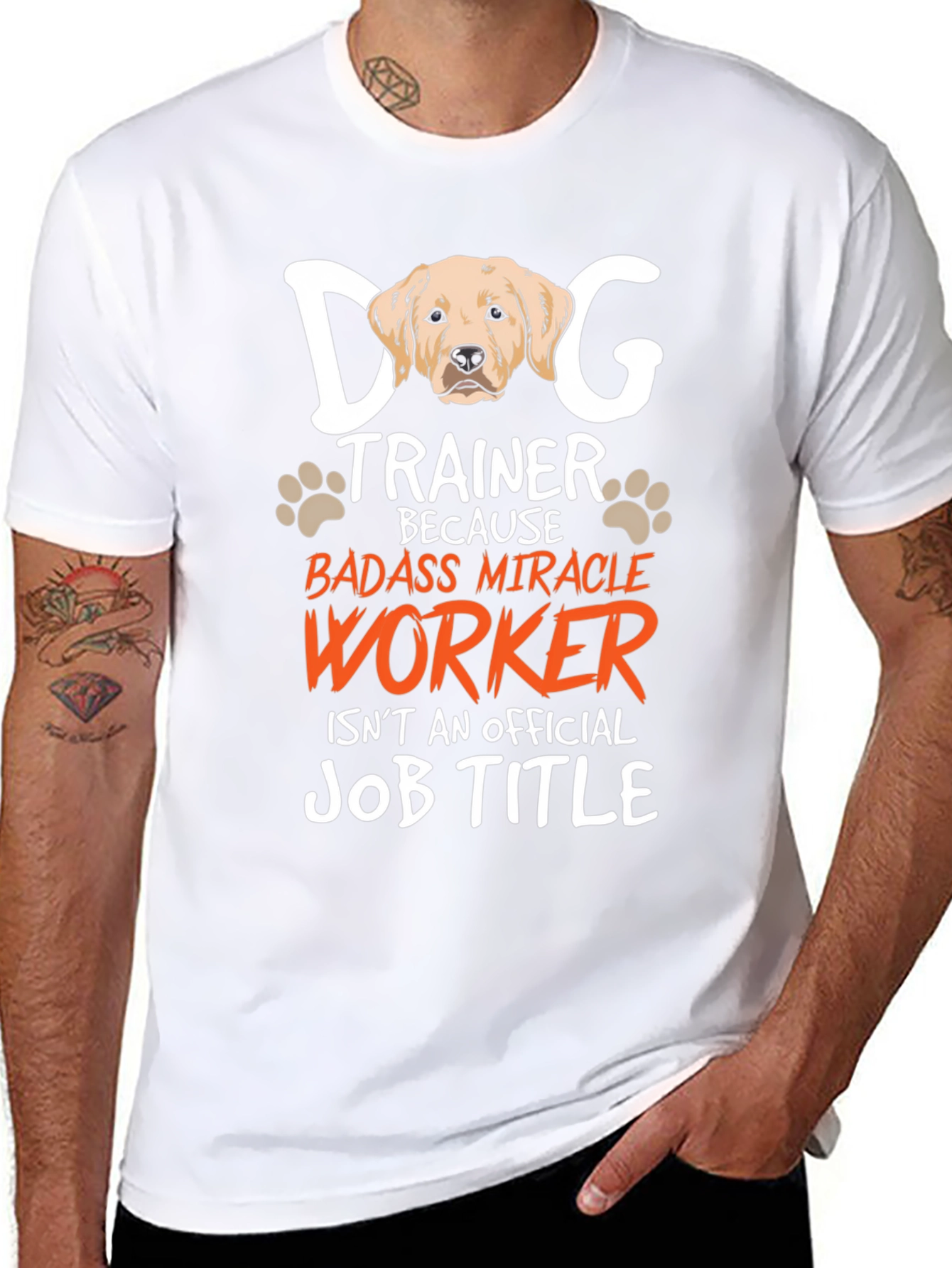Black Dog Trainer Badass Miracle Worker Graphic T-Shirt view 8