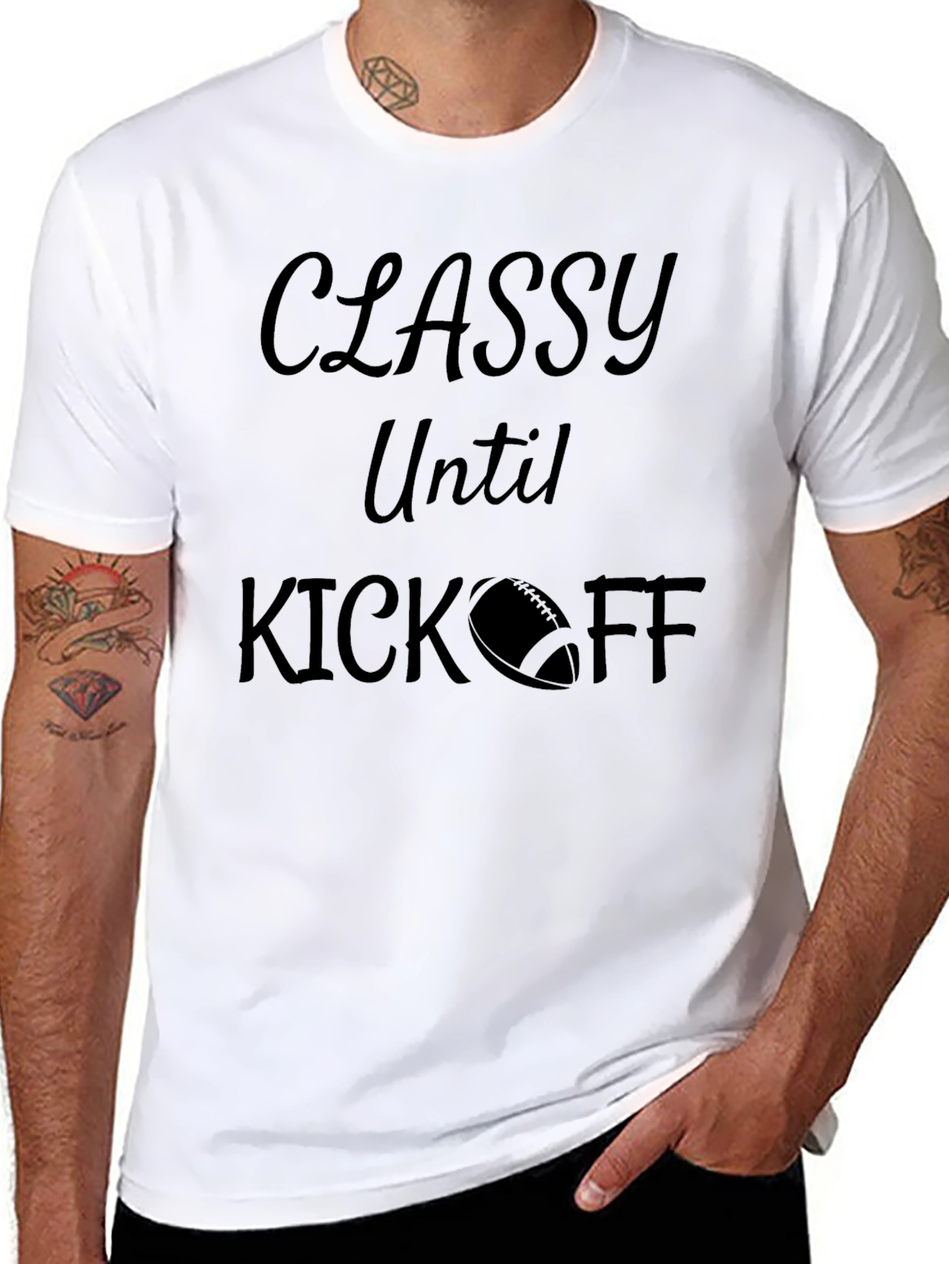 Black Classy Until Kickoff Graphic T-Shirt view 8
