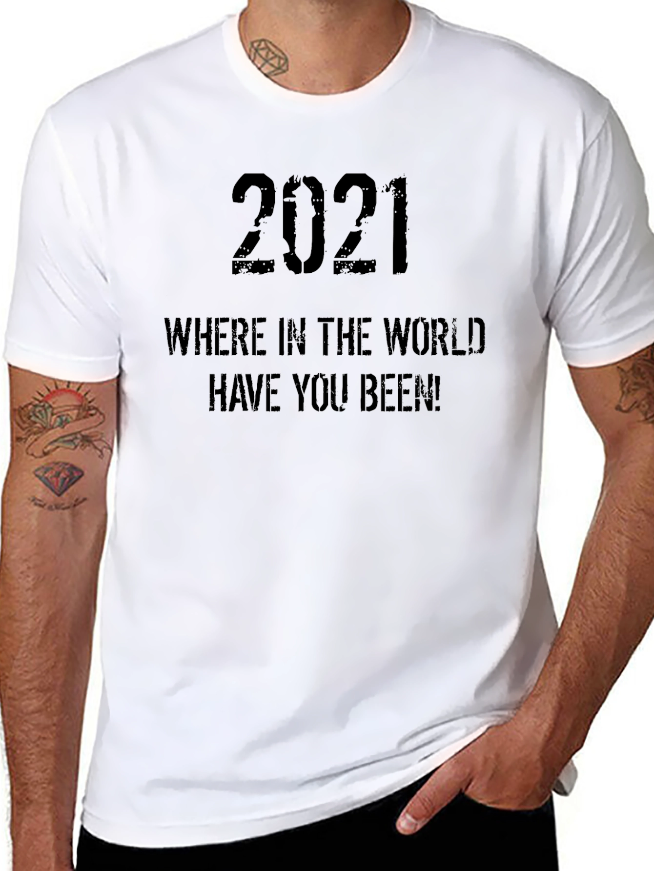 Black 2021 Where In The World T-Shirt - Black view 8