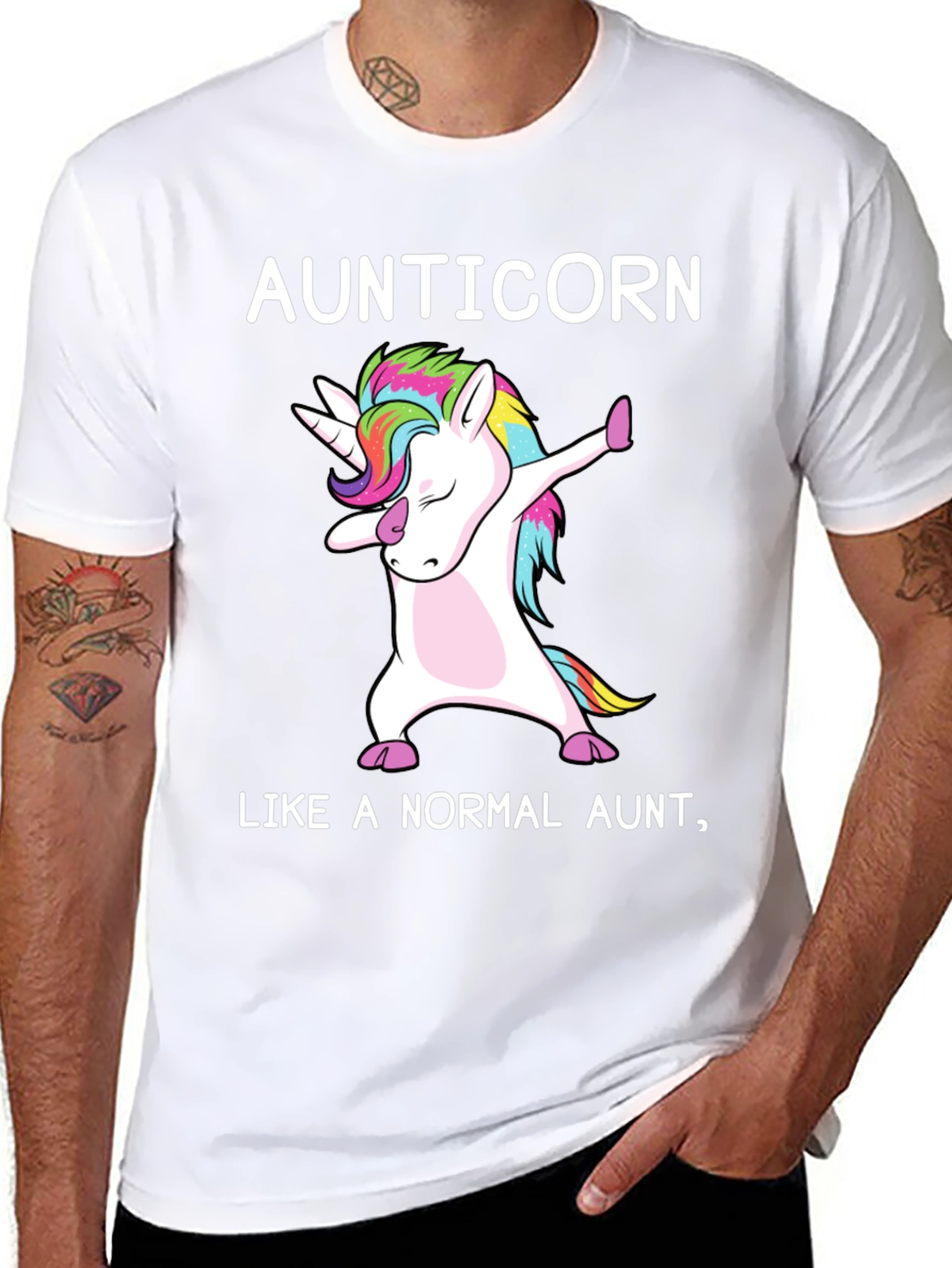 Black Aunticorn Like A Normal Aunt T-Shirt view 8